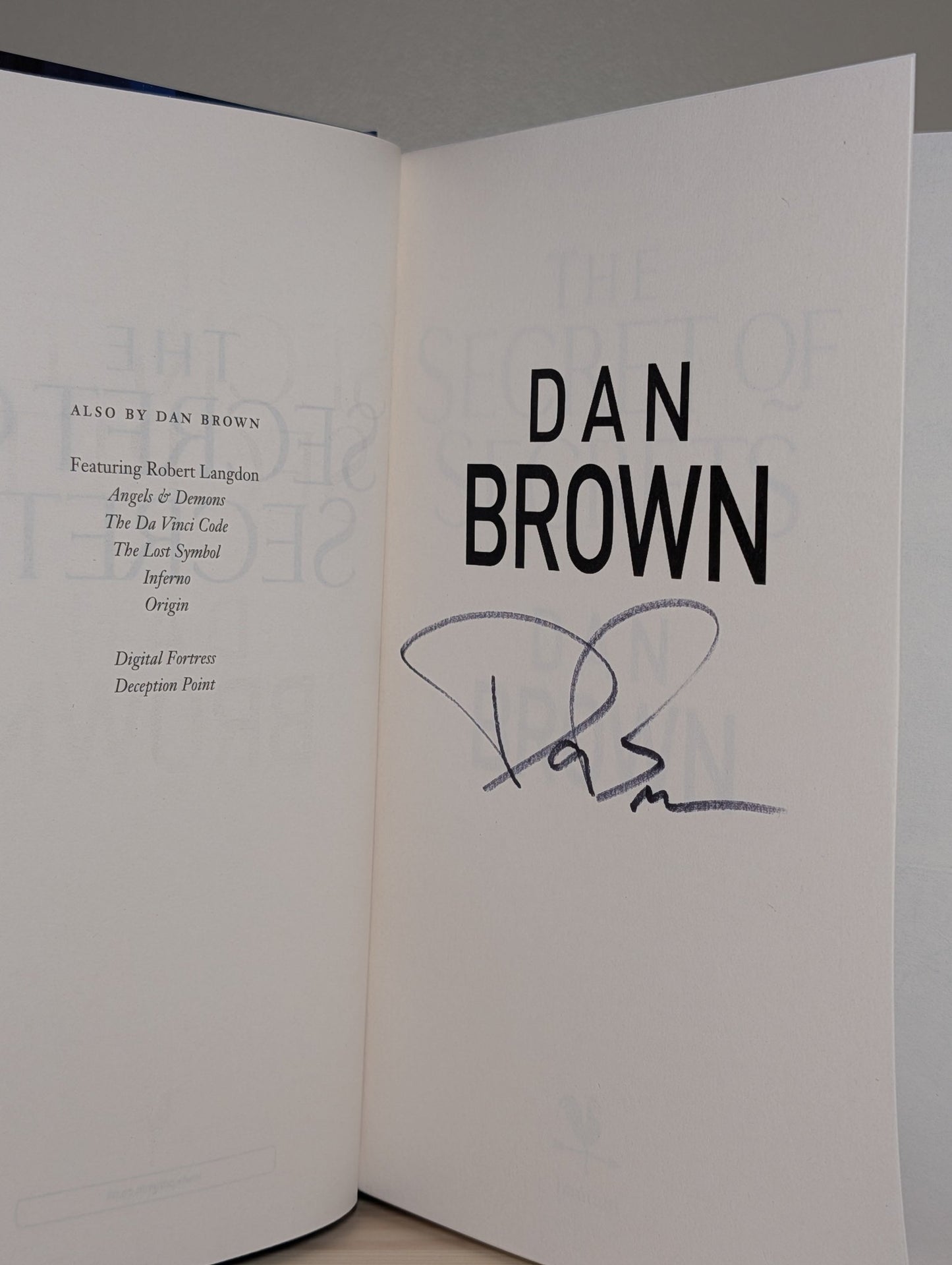 The Secret of Secrets by Dan Brown (Signed First Edition) - Fialta Books