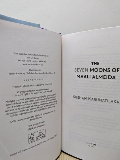 The Seven Moons of Maali Almeida by Shehan Karunatilaka (First Edition) - Fialta Books