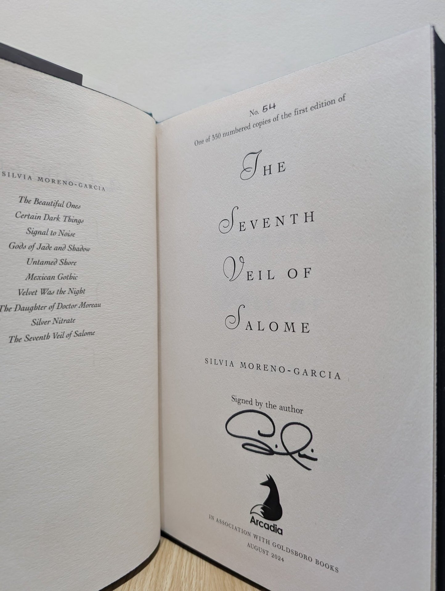 The Seventh Veil of Salome by Silvia Moreno - Garcia (Signed First Edition with sprayed edges) - Fialta Books