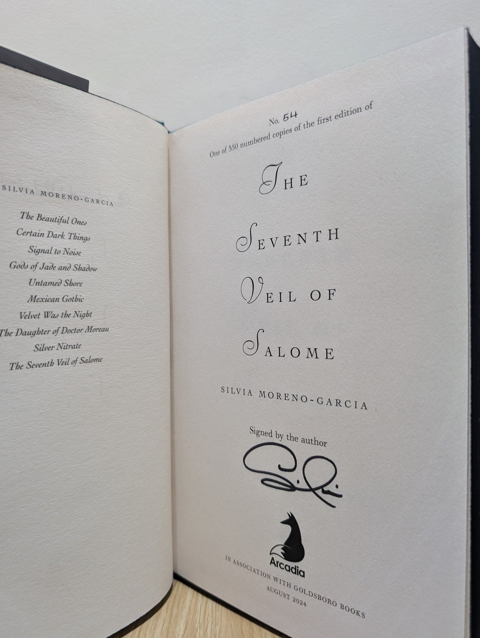The Seventh Veil of Salome by Silvia Moreno - Garcia (Signed First Edition with sprayed edges) - Fialta Books