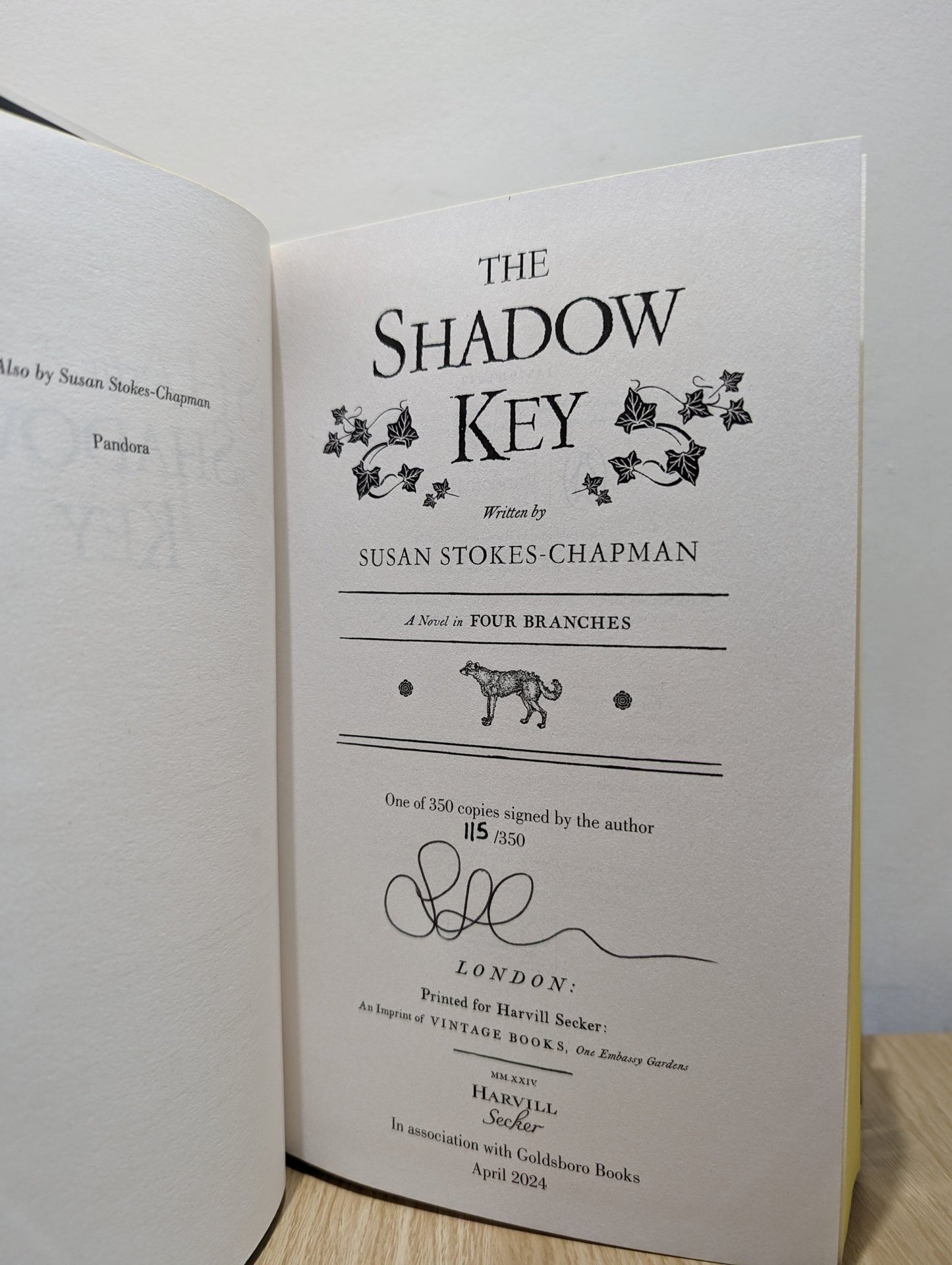 The Shadow Key by Susan Stokes - Chapman (Signed First Edition with sprayed edges) - Fialta Books