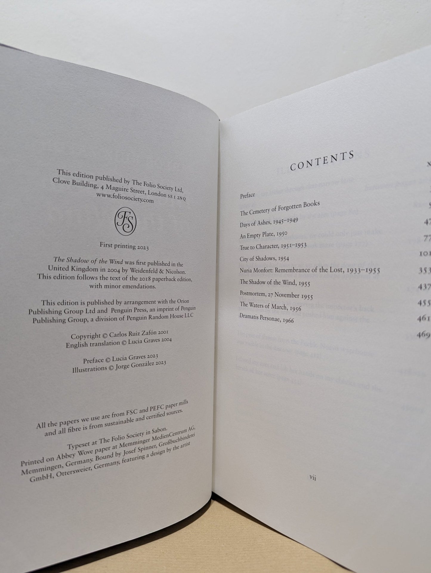 The Shadow of the Wind by Carlos Ruiz Zafón (Folio Limited Leatherbound Edition) - Fialta Books