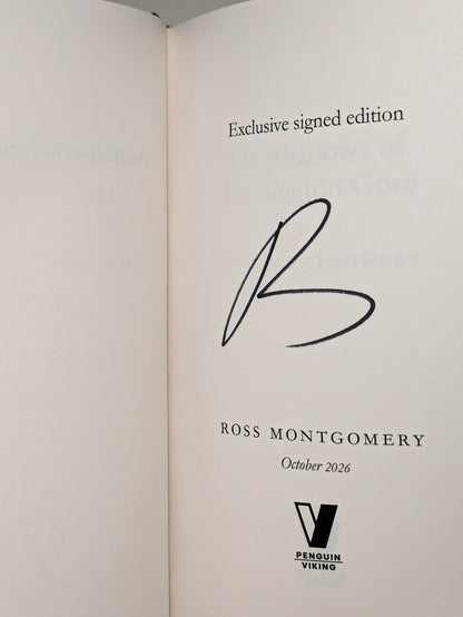 The Shadows of Kensington Gore by Ross Montgomery (Signed First Edition with sprayed edges) - Fialta Books