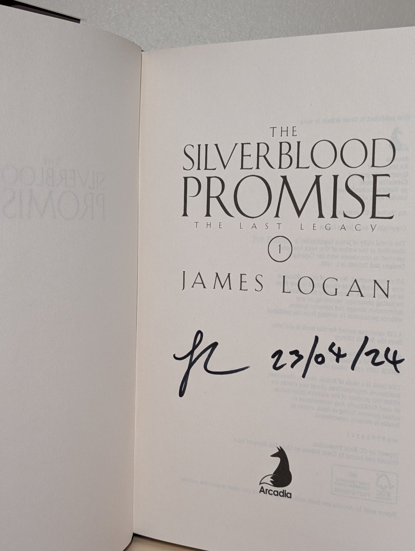 The Silverblood Promise; Blackfire Blade by James Logan (Signed First Edition Set) - Fialta Books