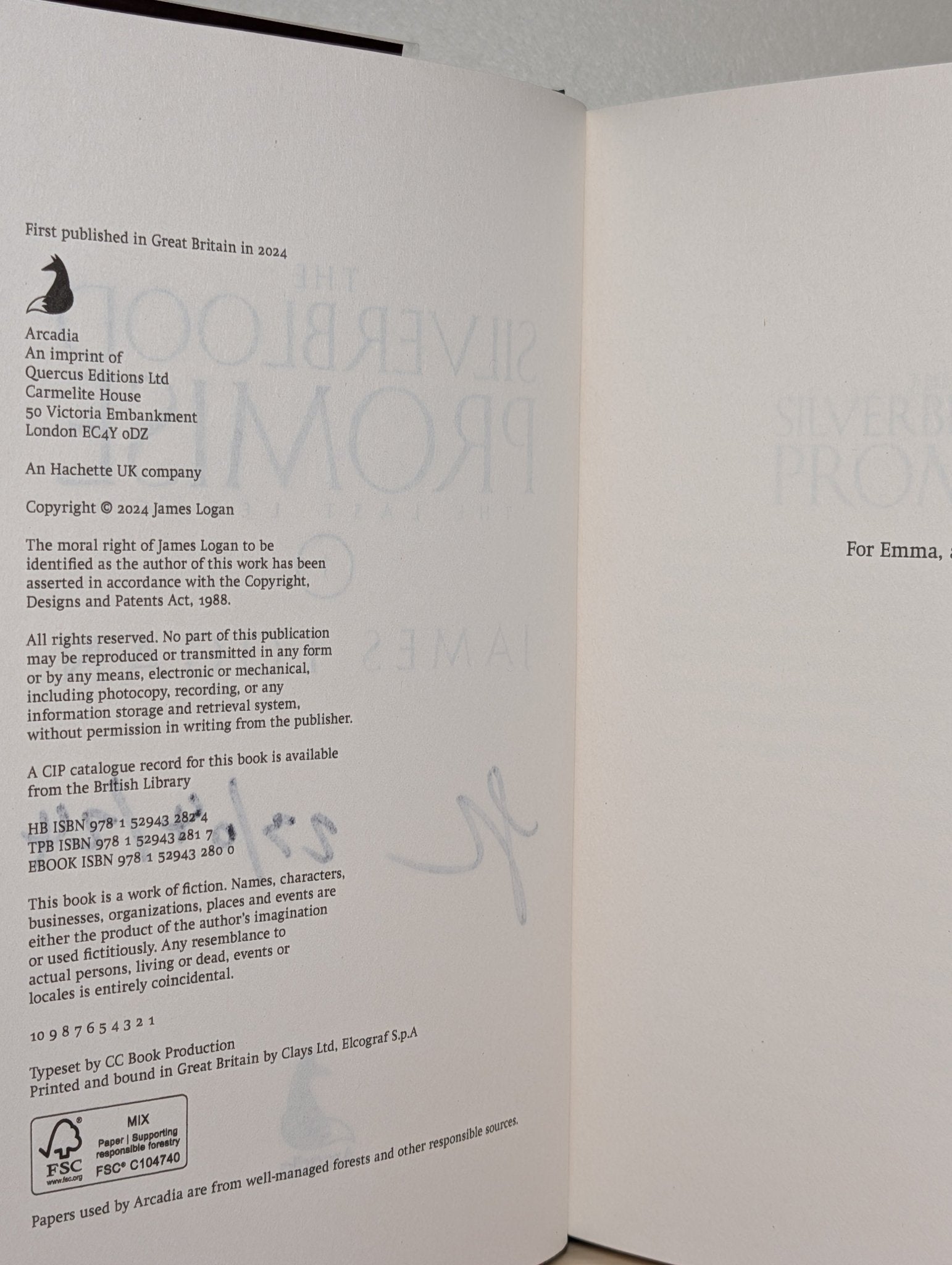 The Silverblood Promise; Blackfire Blade by James Logan (Signed First Edition Set) - Fialta Books