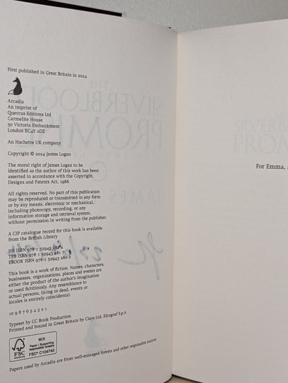 The Silverblood Promise; Blackfire Blade by James Logan (Signed First Edition Set) - Fialta Books