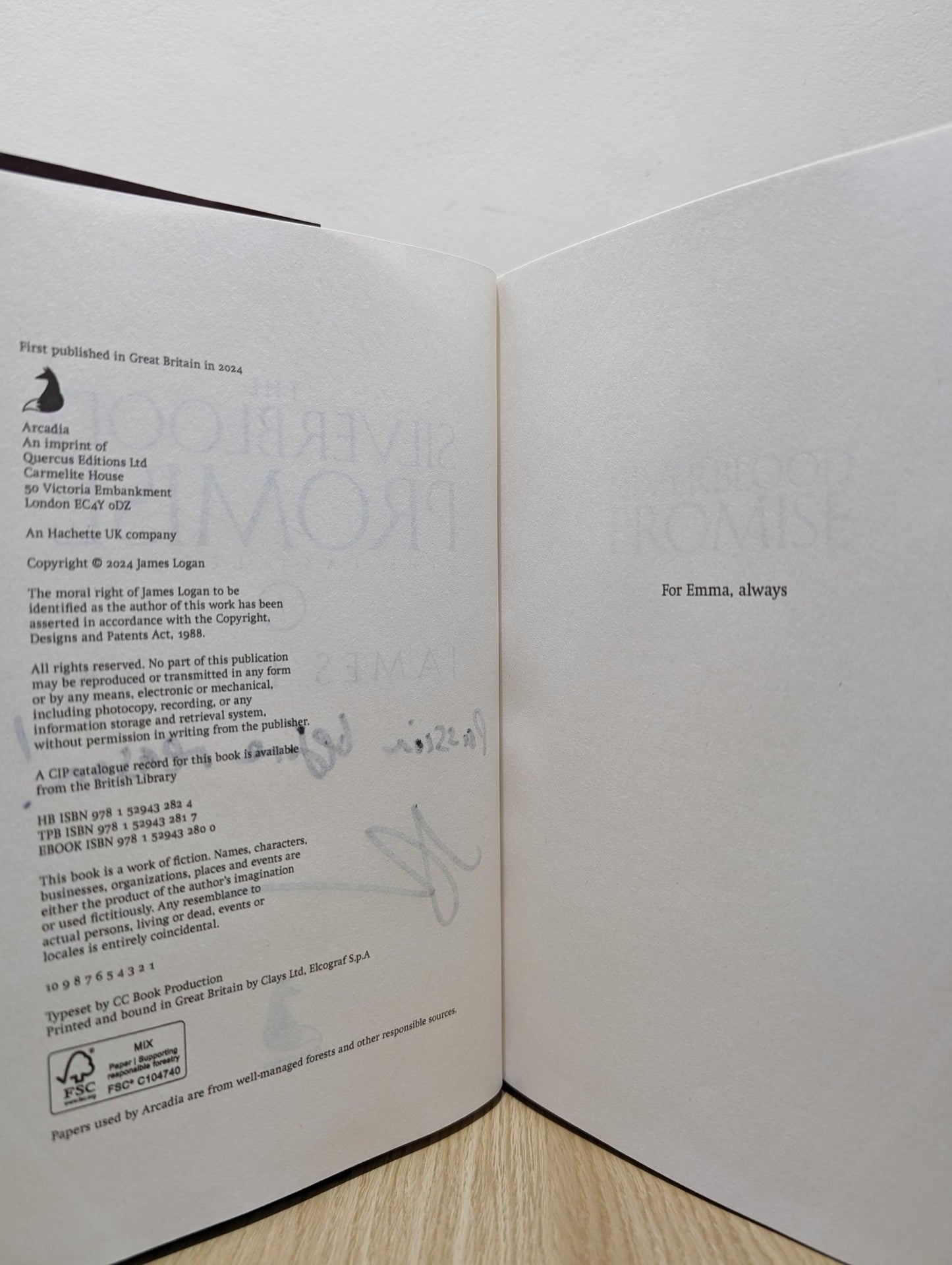 The Silverblood Promise by James Logan (Signed Lined First Edition) - Fialta Books