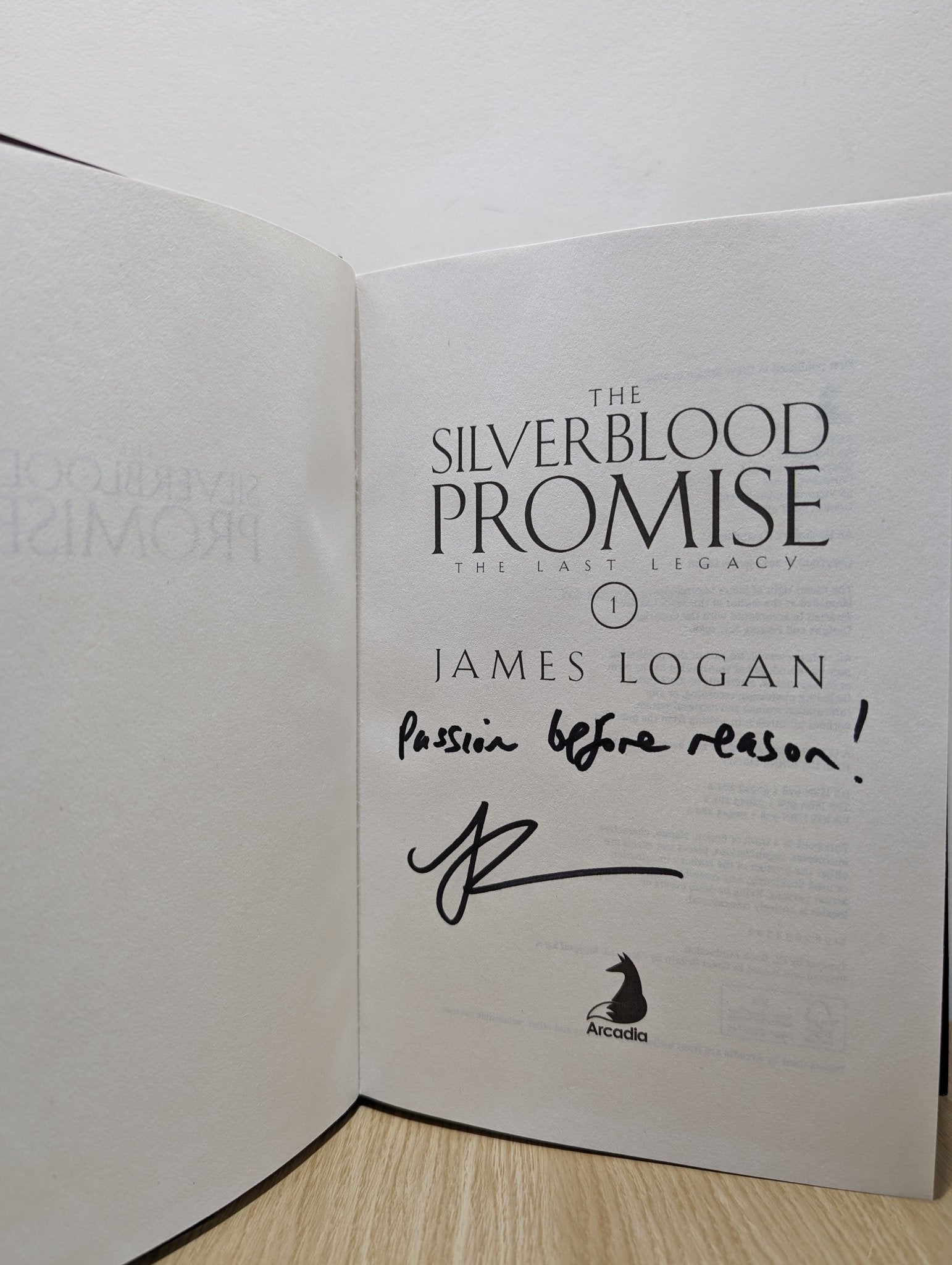 The Silverblood Promise by James Logan (Signed Lined First Edition) - Fialta Books