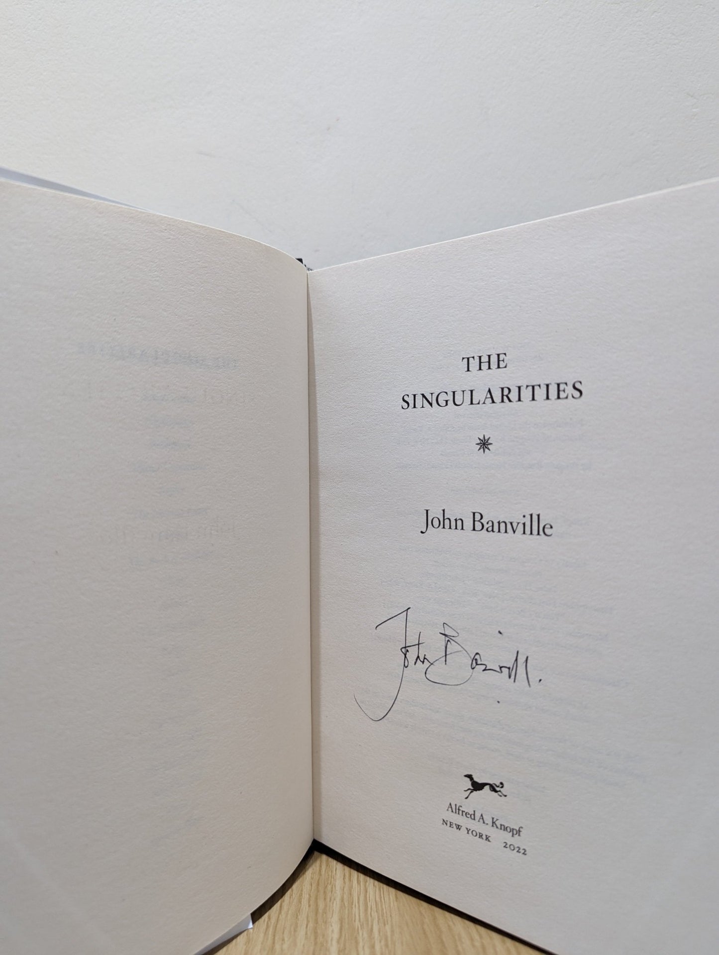 The Singularities by John Banville (Signed First Edition) - Fialta Books