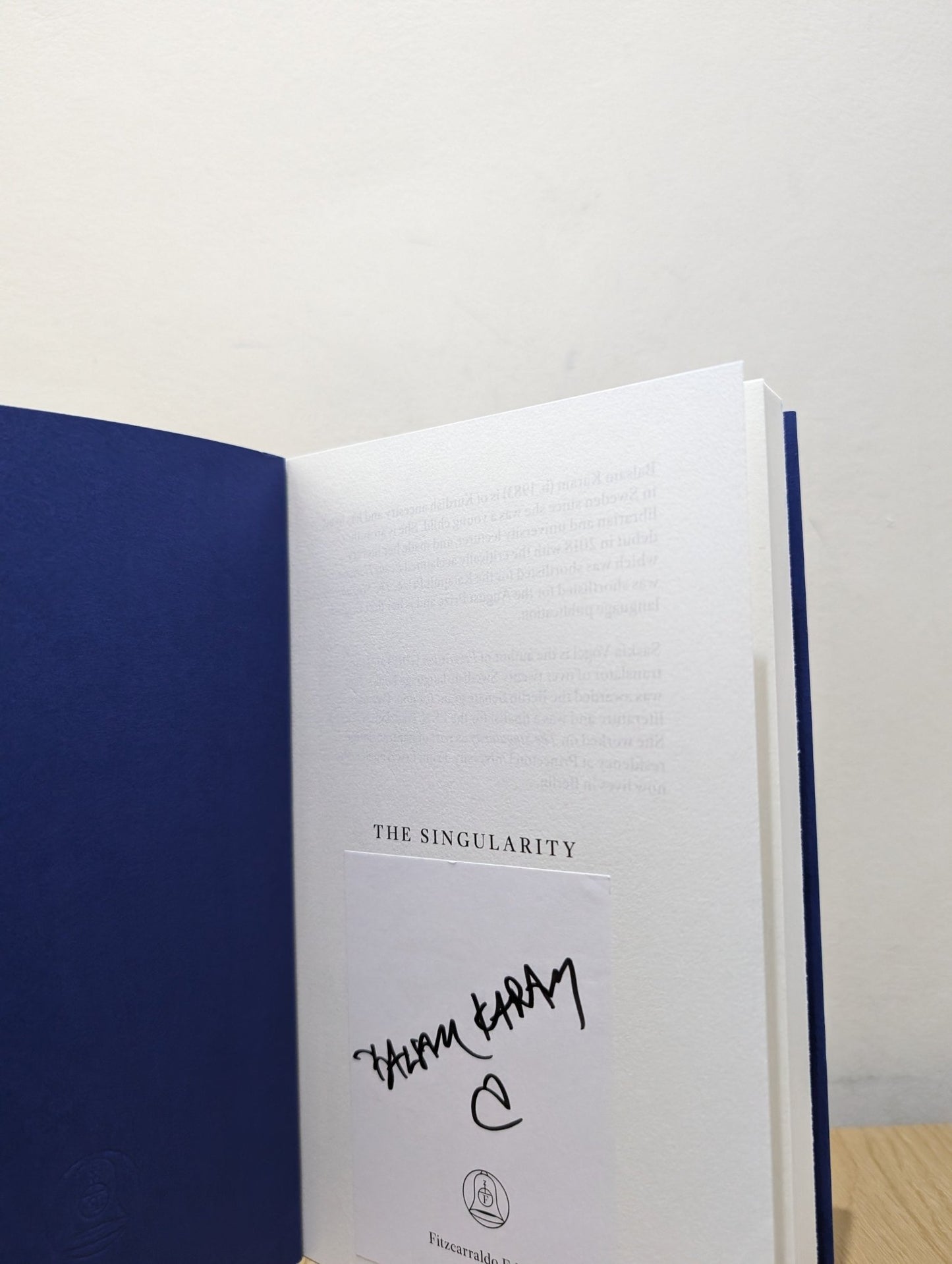 The Singularity by Balsam Karam (Signed First Edition) - Fialta Books