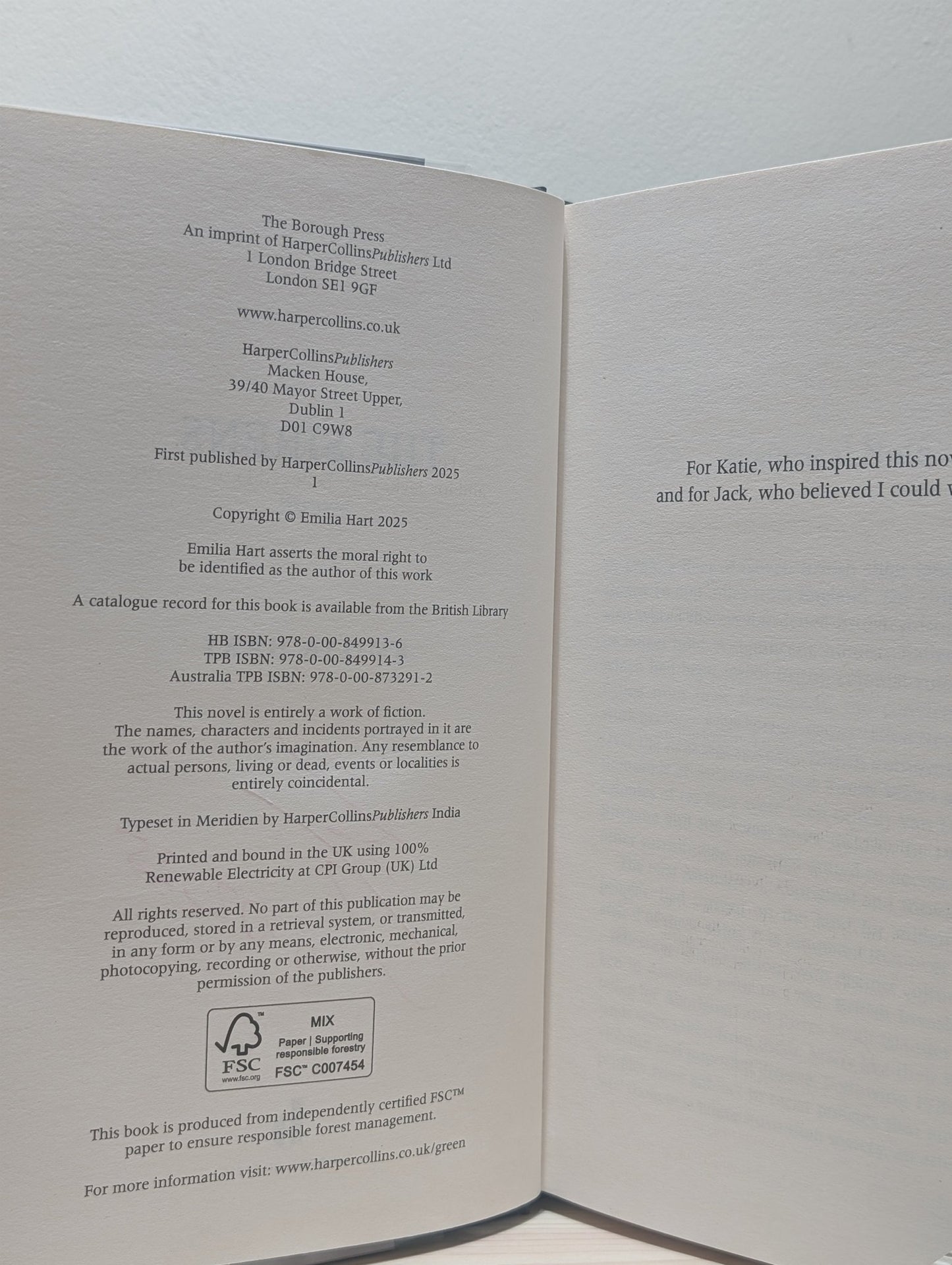 The Sirens by Emilia Hart (Signed Dated First Edition) - Fialta Books