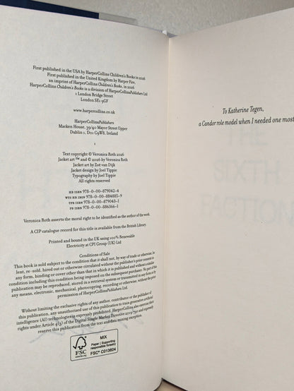 The Sixth Faction by Veronica Roth (Signed First Edition with sprayed edges) - Fialta Books
