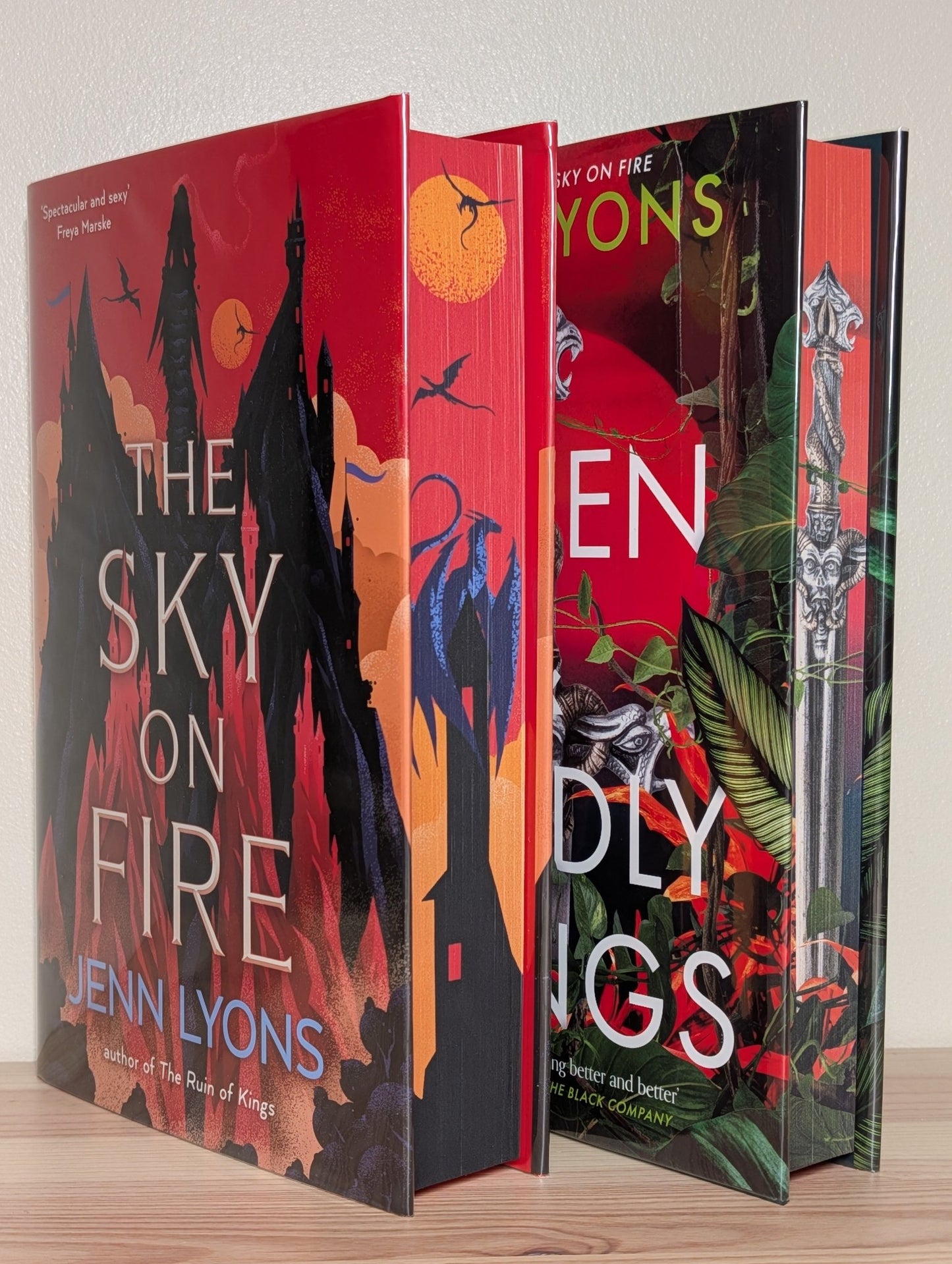 The Sky on Fire; Green Deadly Things by Jenn Lyons (Signed First Edition with sprayed edges) - Fialta Books