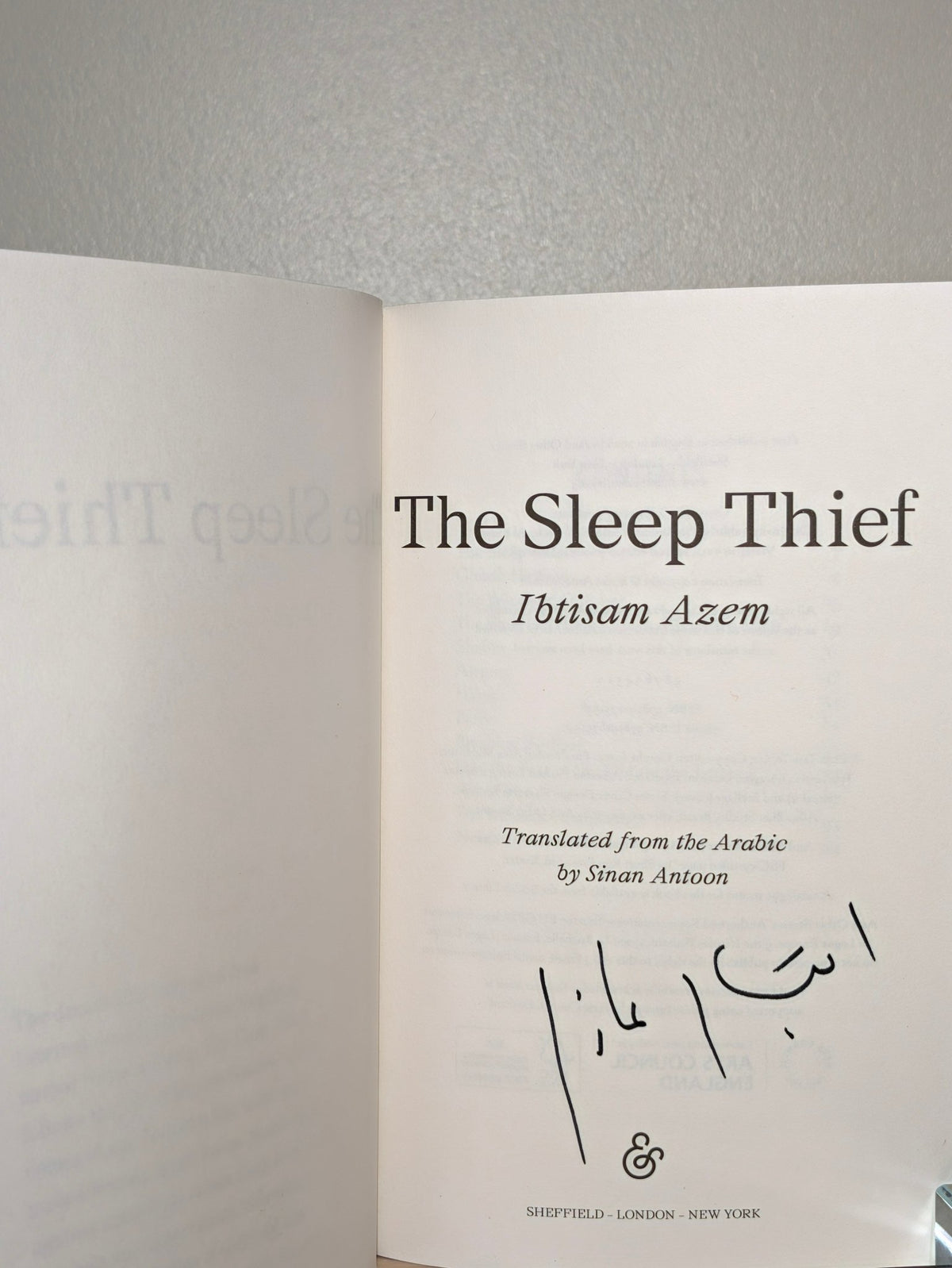 The Sleep Thief by Ibtisam Azem (Signed First Edition) - Fialta Books