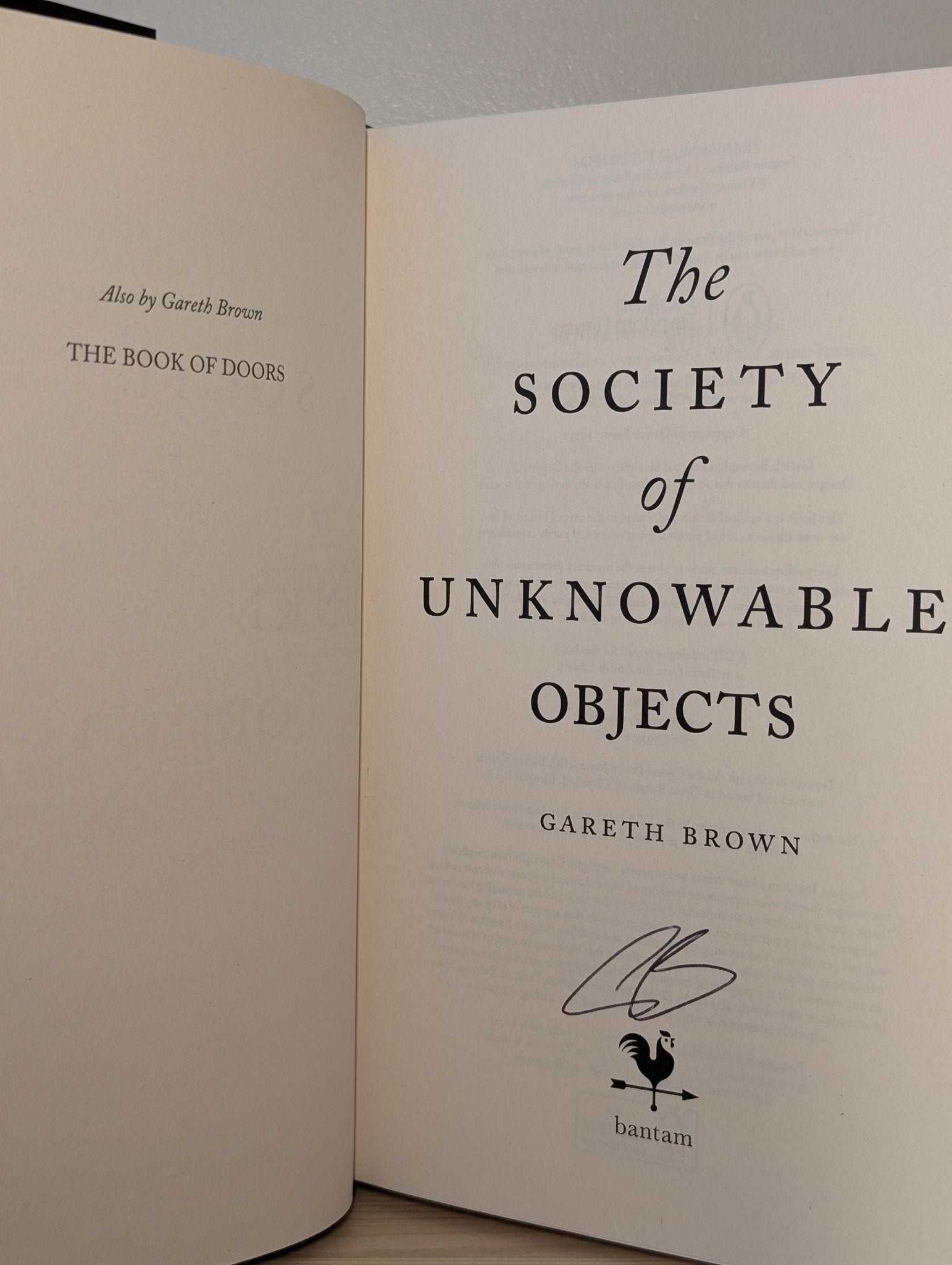 The Society of Unknowable Objects by Gareth Brown (Signed First Edition) - Fialta Books