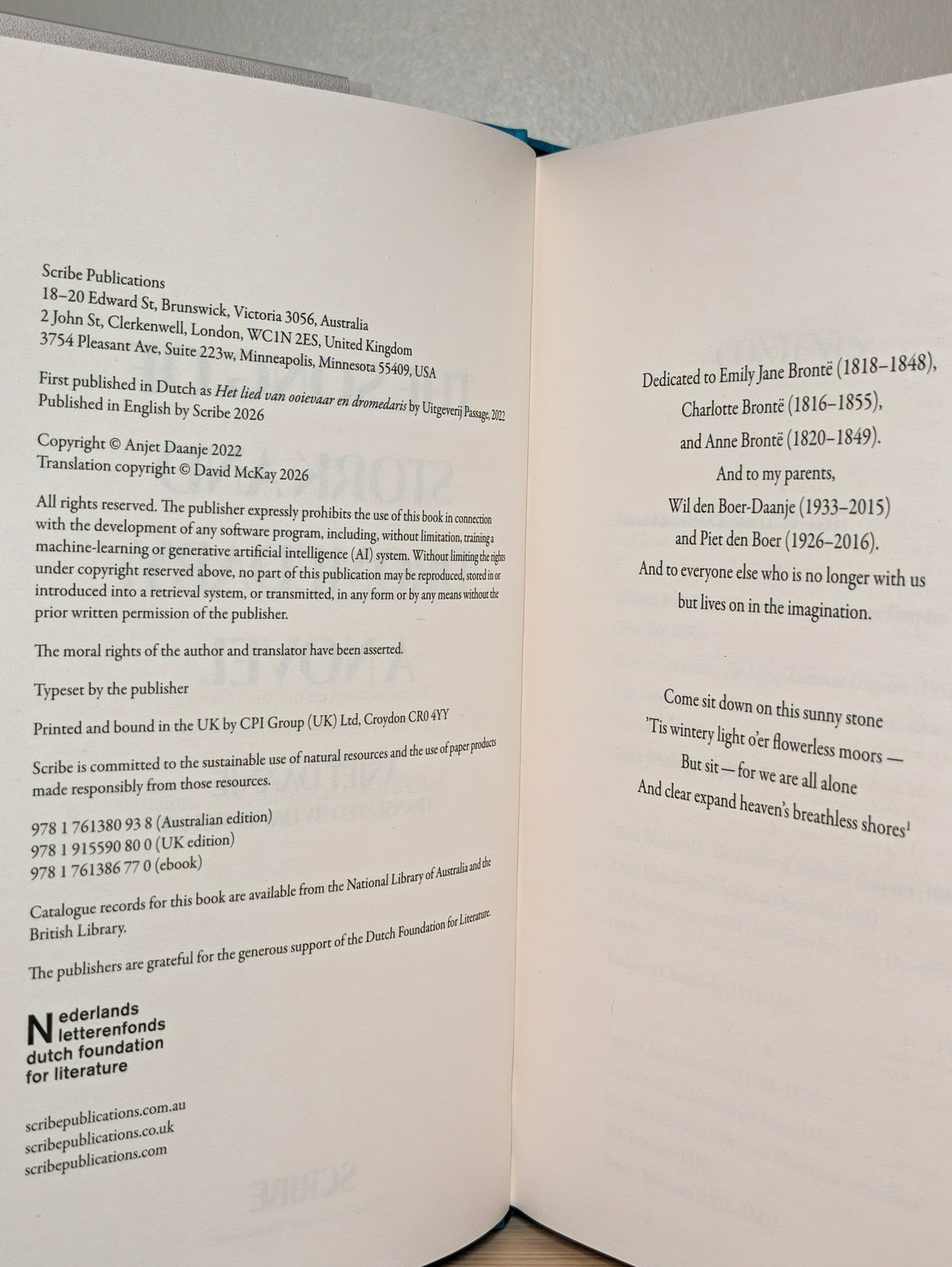 The Song of Stork and Dromedary by Anjet Daanje (First Edition) - Fialta Books