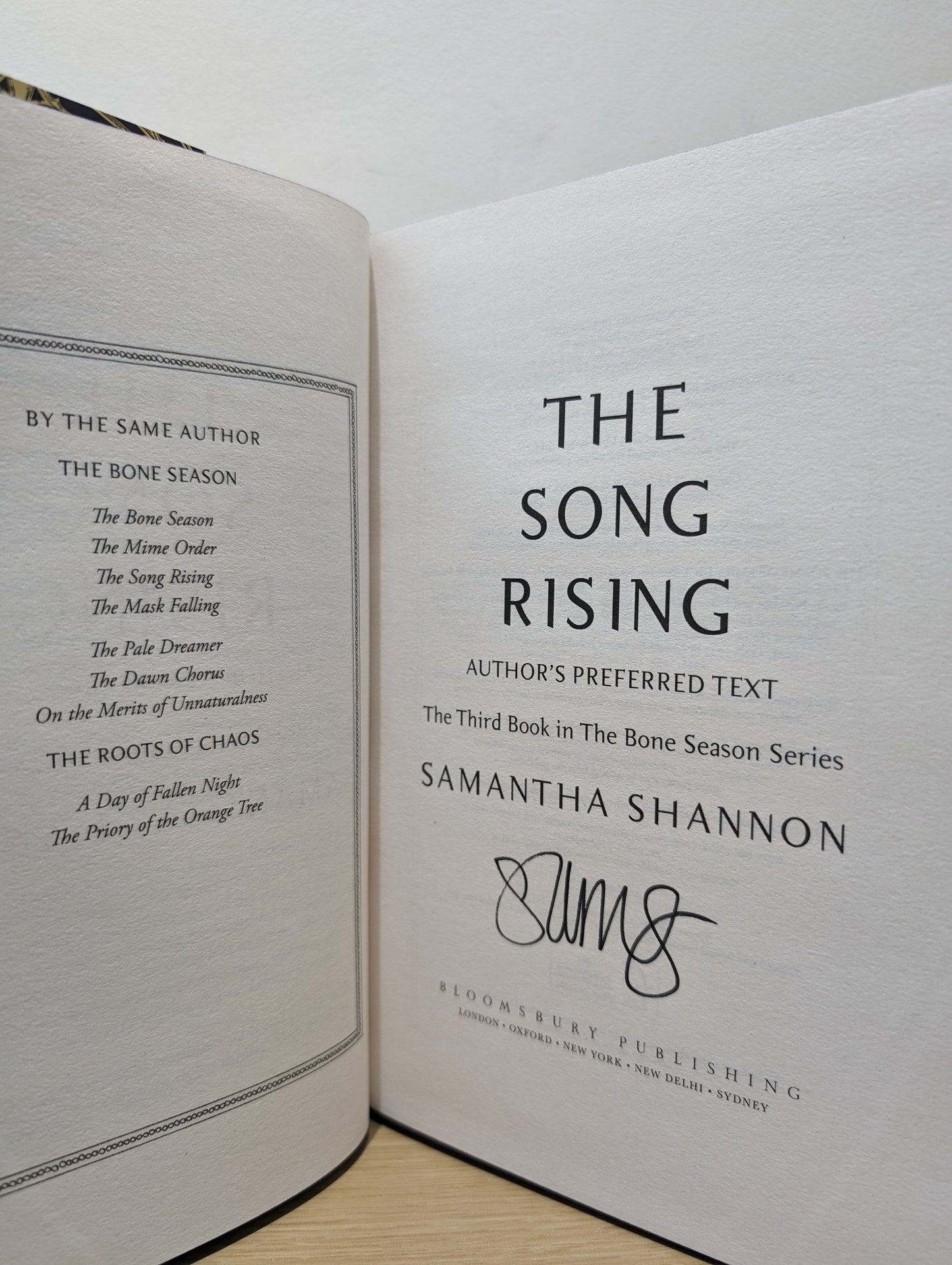The Song Rising: The Bone Season Book 3 by Samantha Shannon (Signed Special Edition with sprayed edges) - Fialta Books