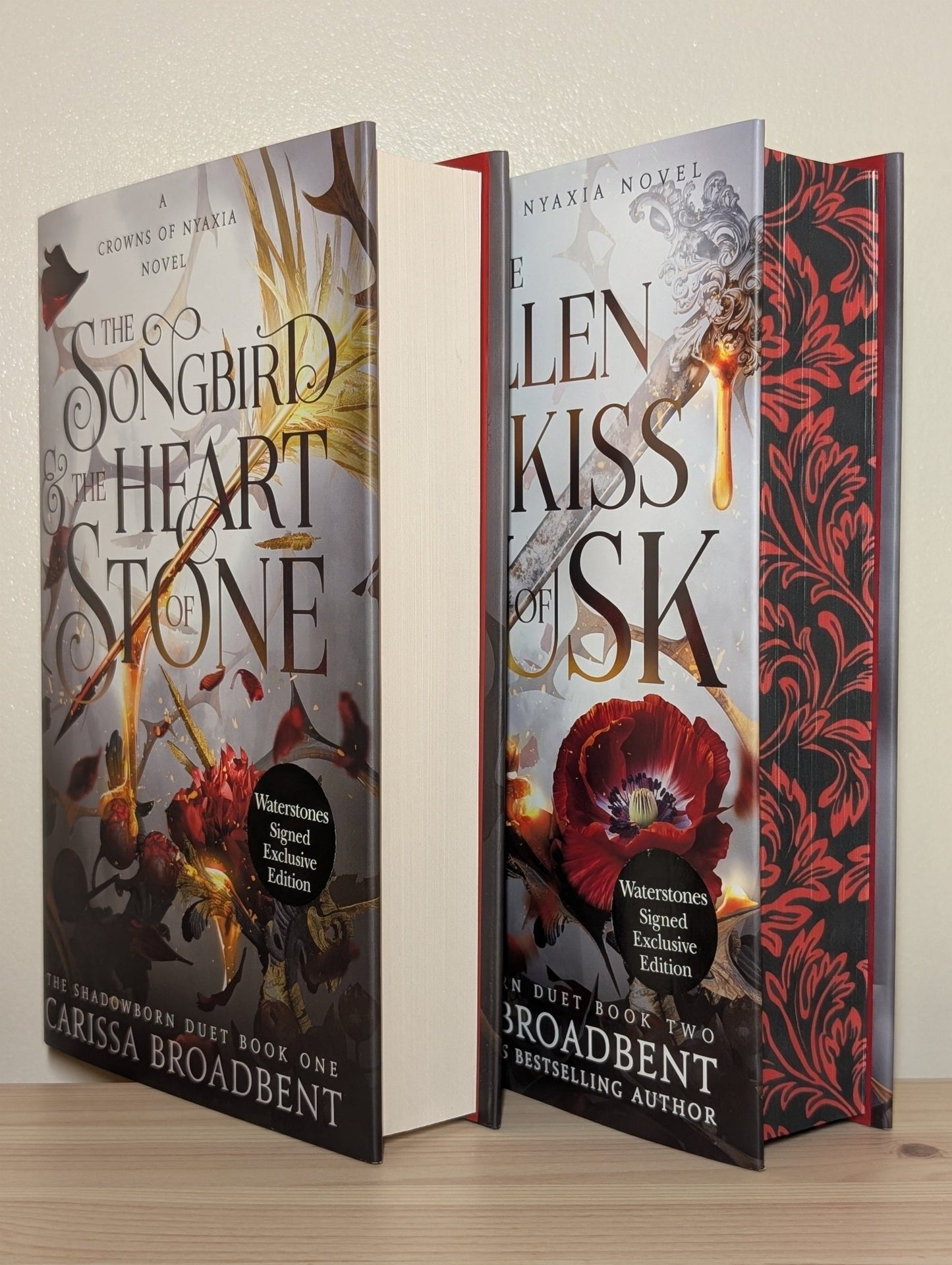 The Songbird and Heart of Stone; Fallen and Kiss of Dusk by Carissa Broadbent (Signed) - Fialta Books