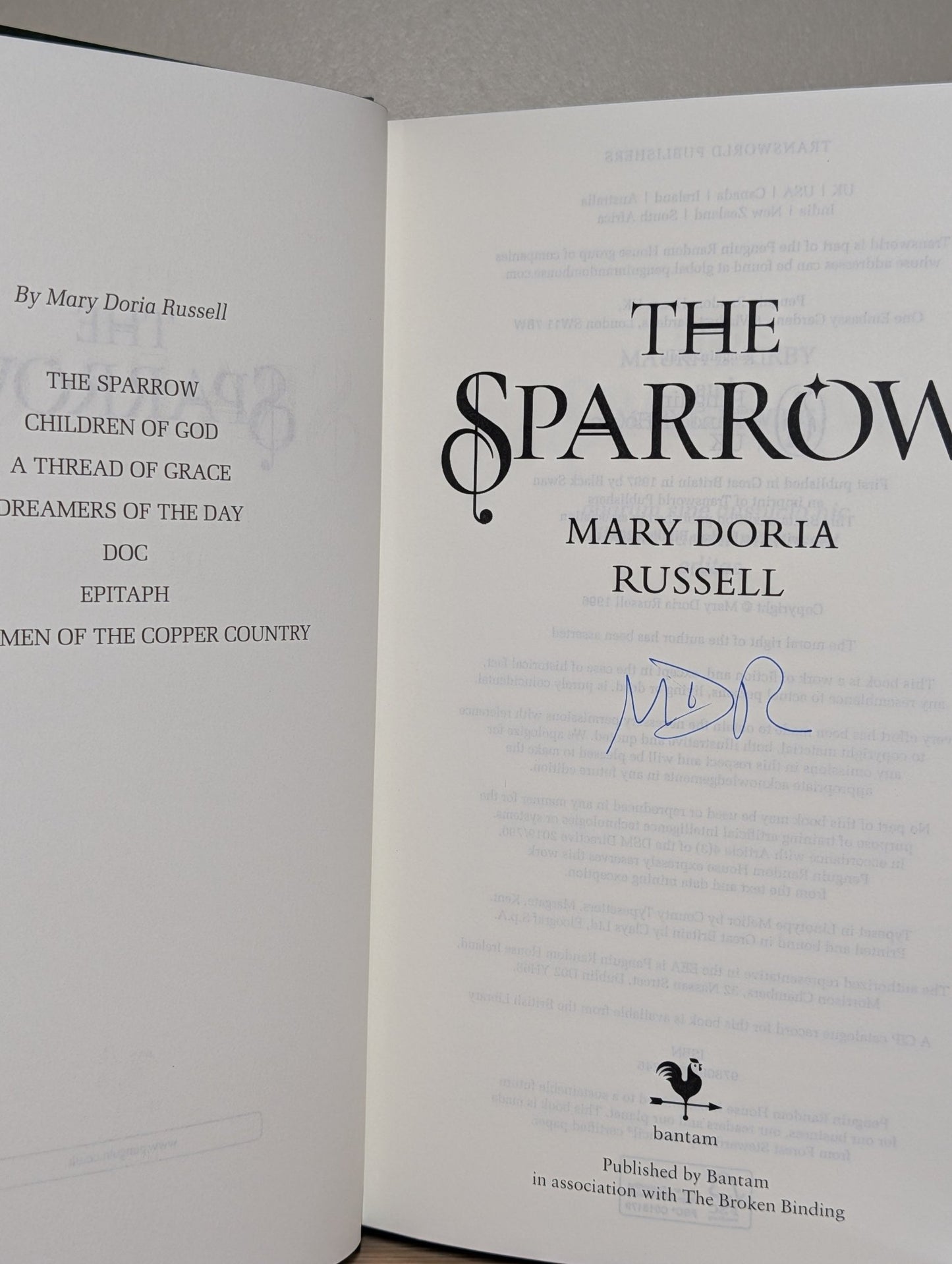 The Sparrow; Children of God by Mary Doria Russell (Signed with sprayed edges) - Fialta Books