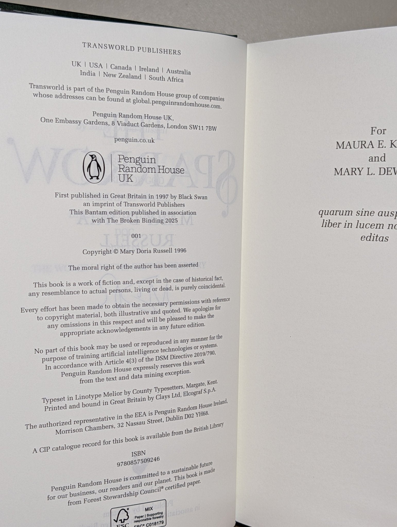 The Sparrow; Children of God by Mary Doria Russell (Signed with sprayed edges) - Fialta Books