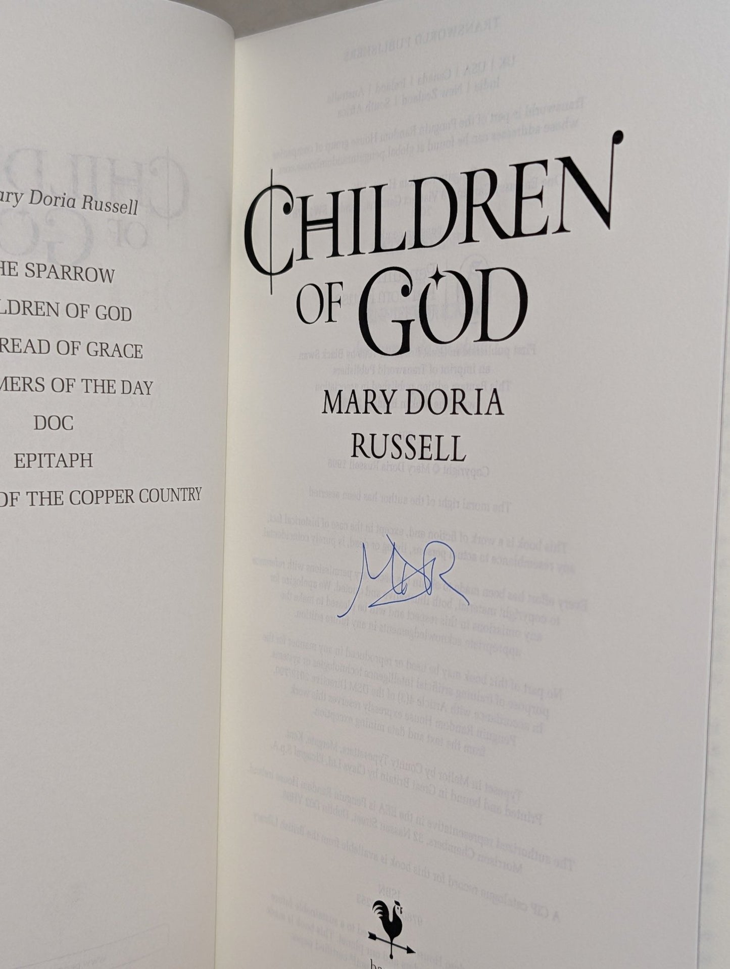 The Sparrow; Children of God by Mary Doria Russell (Signed with sprayed edges) - Fialta Books
