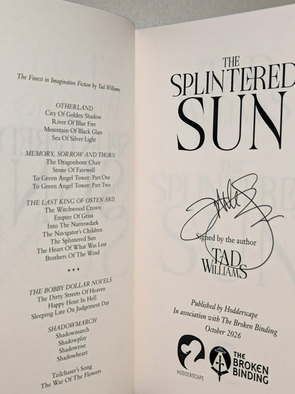 The Splintered Sun by Tad Williams (Signed First Edition with sprayed edges) - Fialta Books