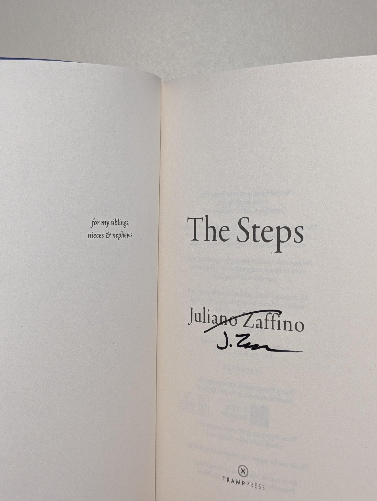 The Steps by Juliano Zaffino (Signed First Edition) - Fialta Books