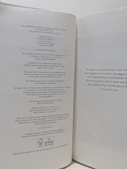 The Stolen Heart: The Kyiv Mysteries 2 by Andrey Kurkov (Signed First Edition) - Fialta Books