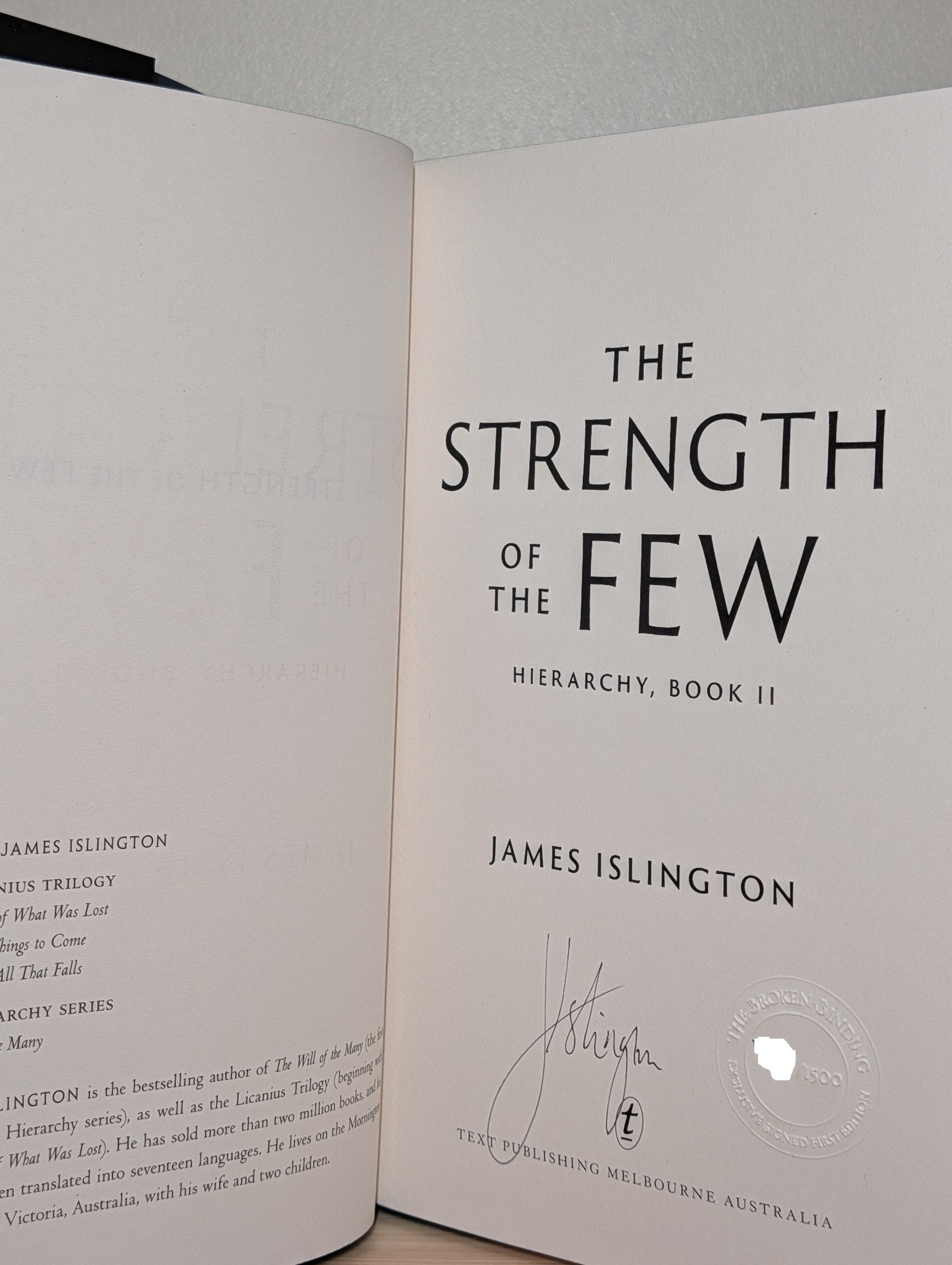 The Strength of the Few: Hierarchy by James Islington (Signed Numbered with sprayed edges) - Fialta Books