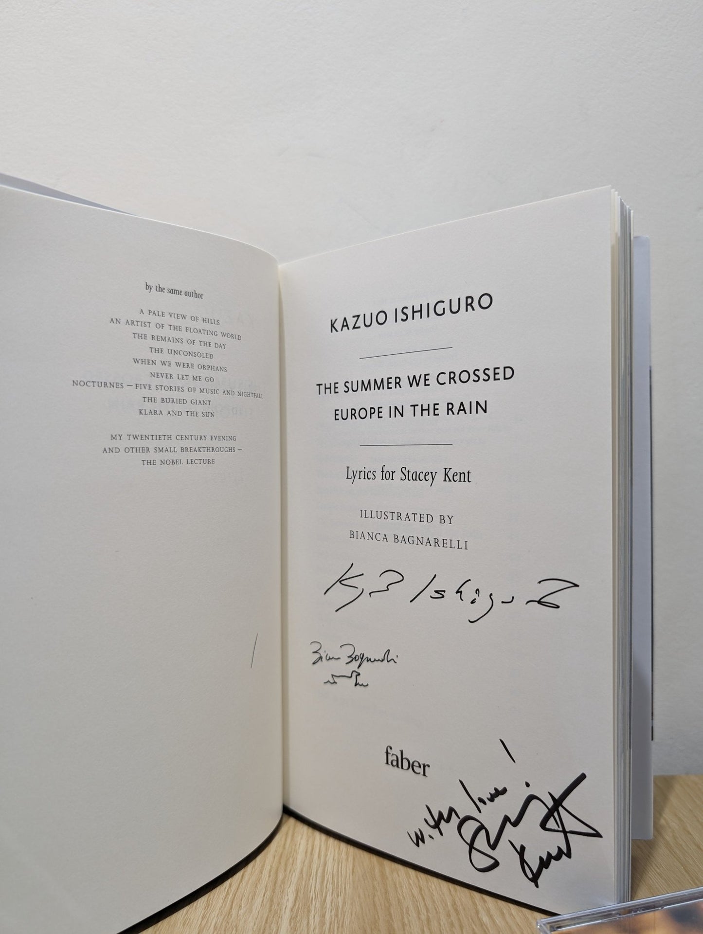 The Summer We Crossed Europe in the Rain by Kazuo Ishiguro (Signed First Edition with CD) - Fialta Books
