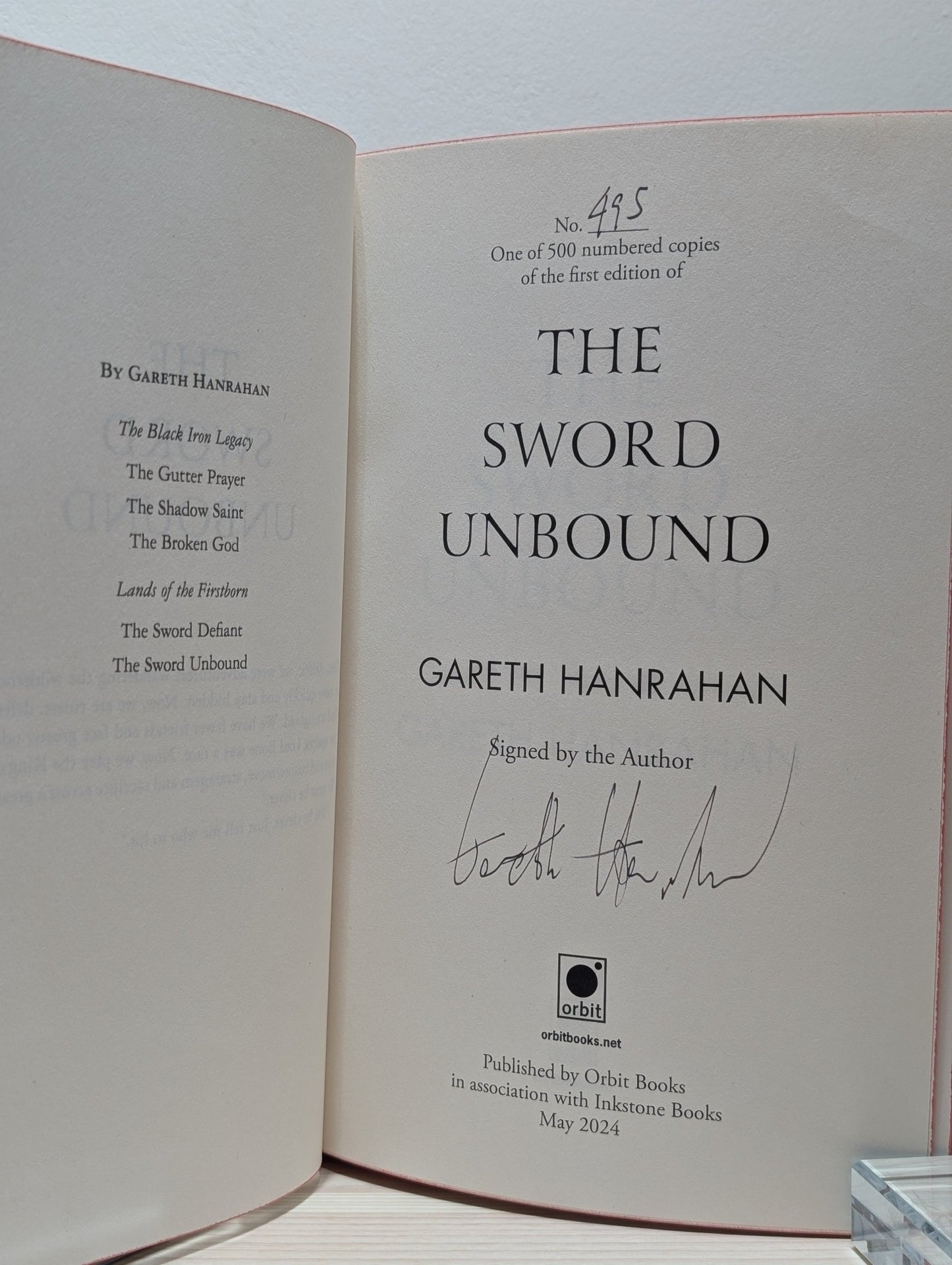 The Sword Defiant; Sword Unbound; Sword Triumphant by Gareth Hanrahan (Signed with sprayed edges) - Fialta Books