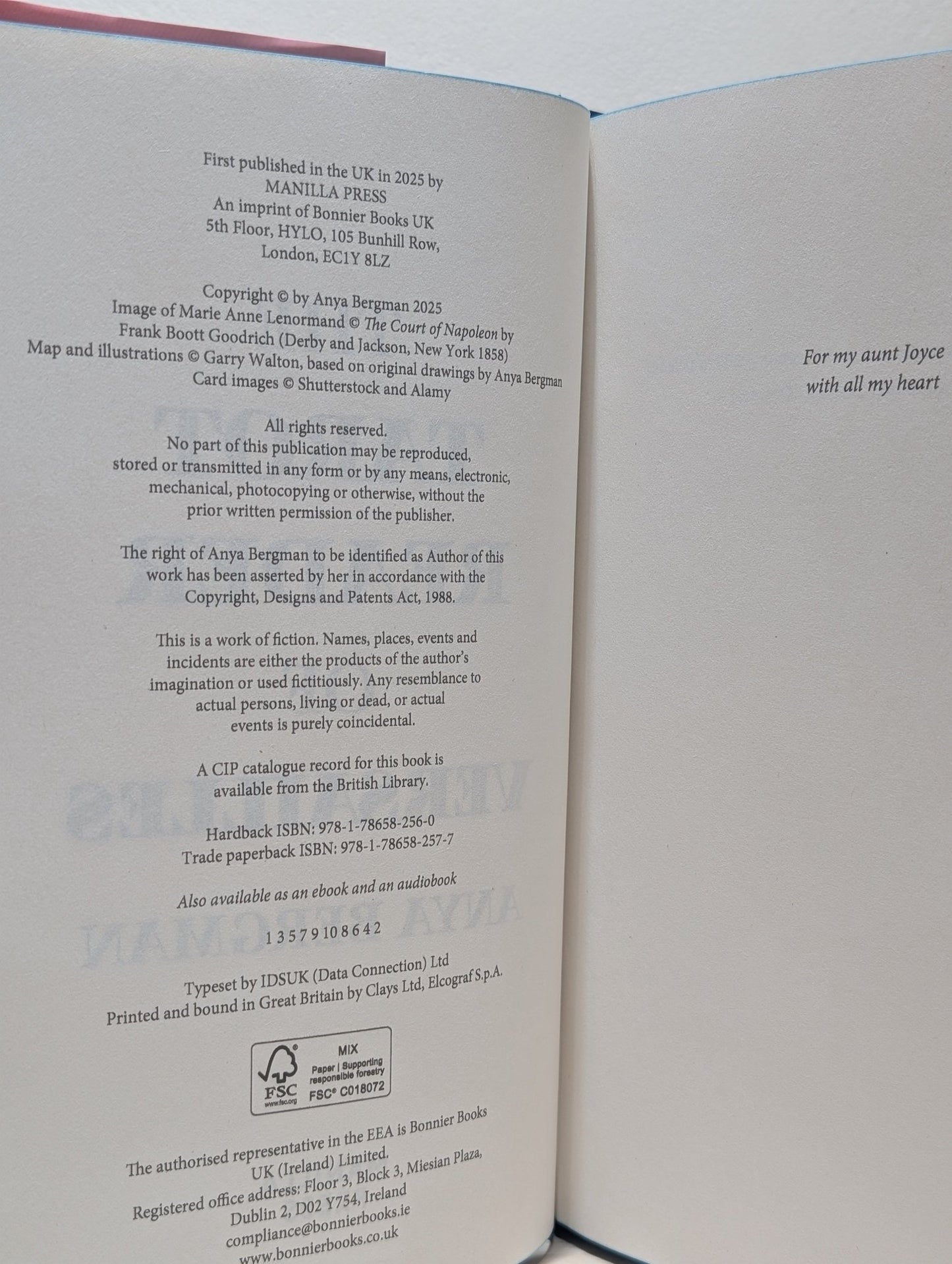 The Tarot Reader of Versailles by Anya Bergman (Signed First Edition with sprayed edges) - Fialta Books