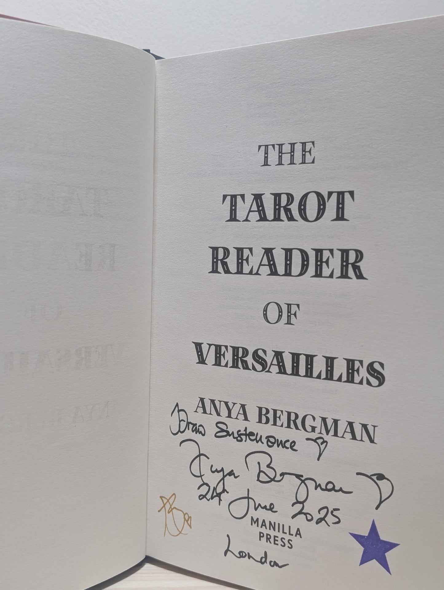 The Tarot Reader of Versailles by Anya Bergman (Signed Lined First Edition) - Fialta Books