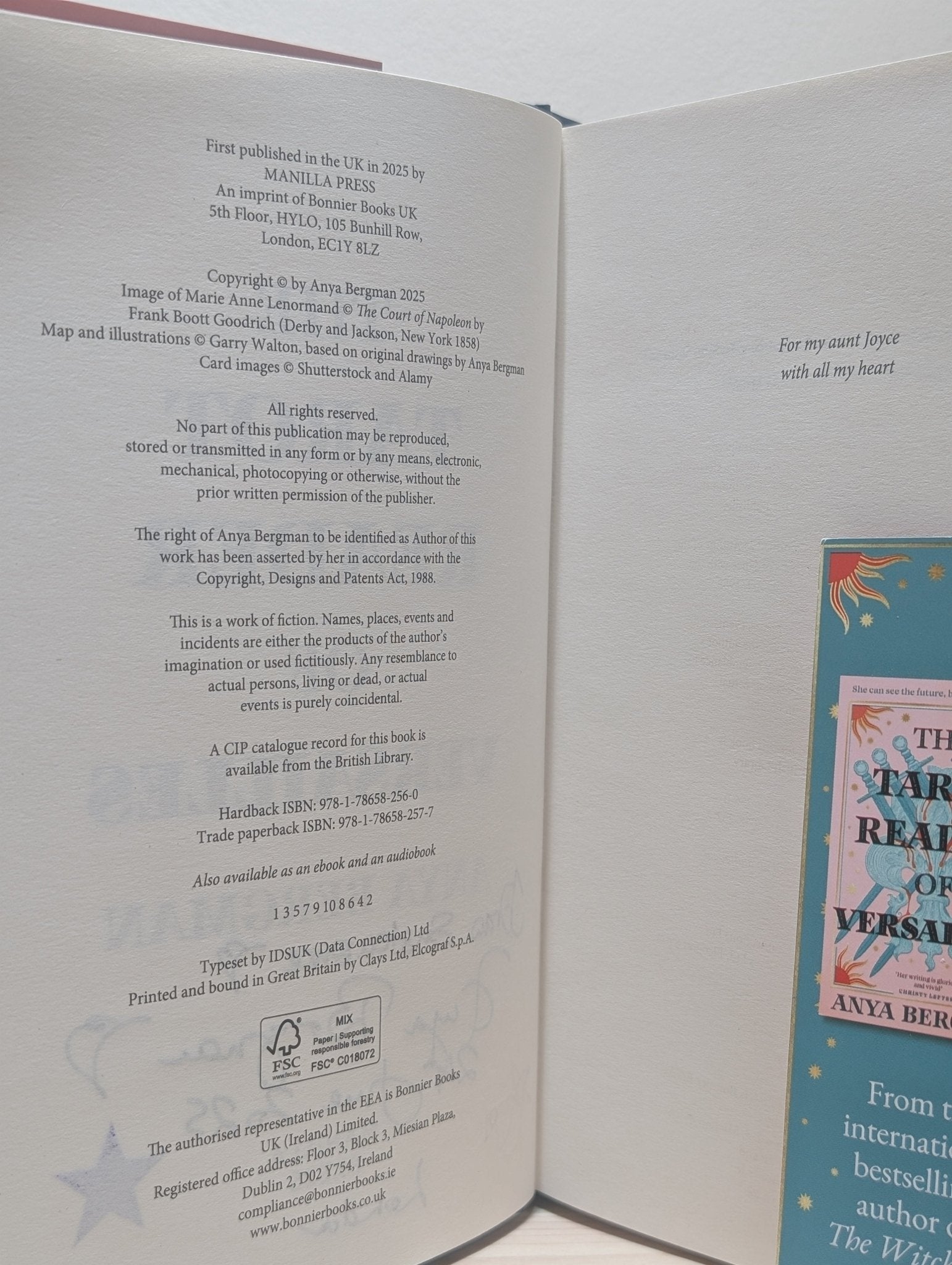 The Tarot Reader of Versailles by Anya Bergman (Signed Lined First Edition) - Fialta Books