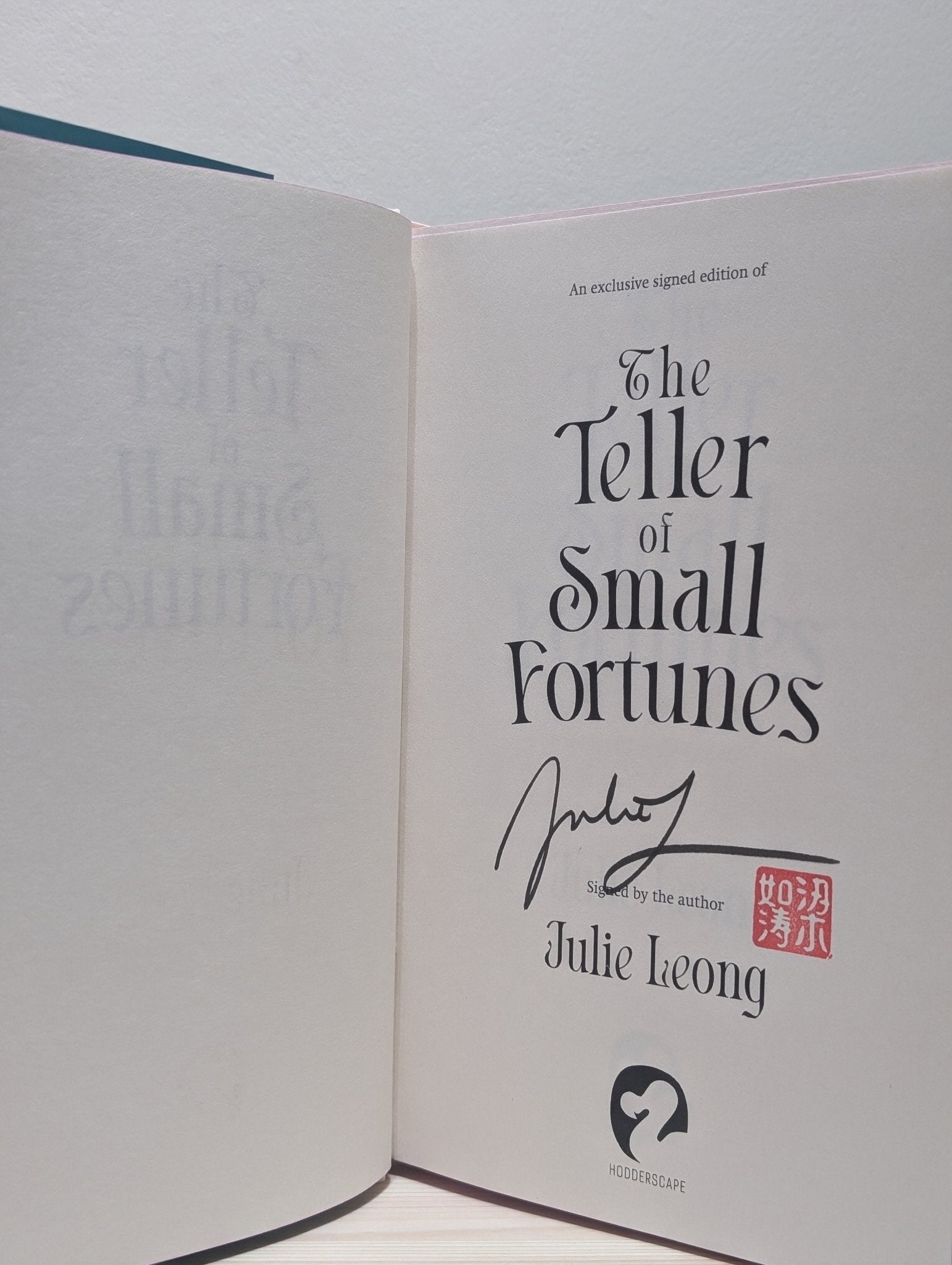 The Teller of Small Fortunes by Julie Leong (Signed First Edition with sprayed edges) - Fialta Books