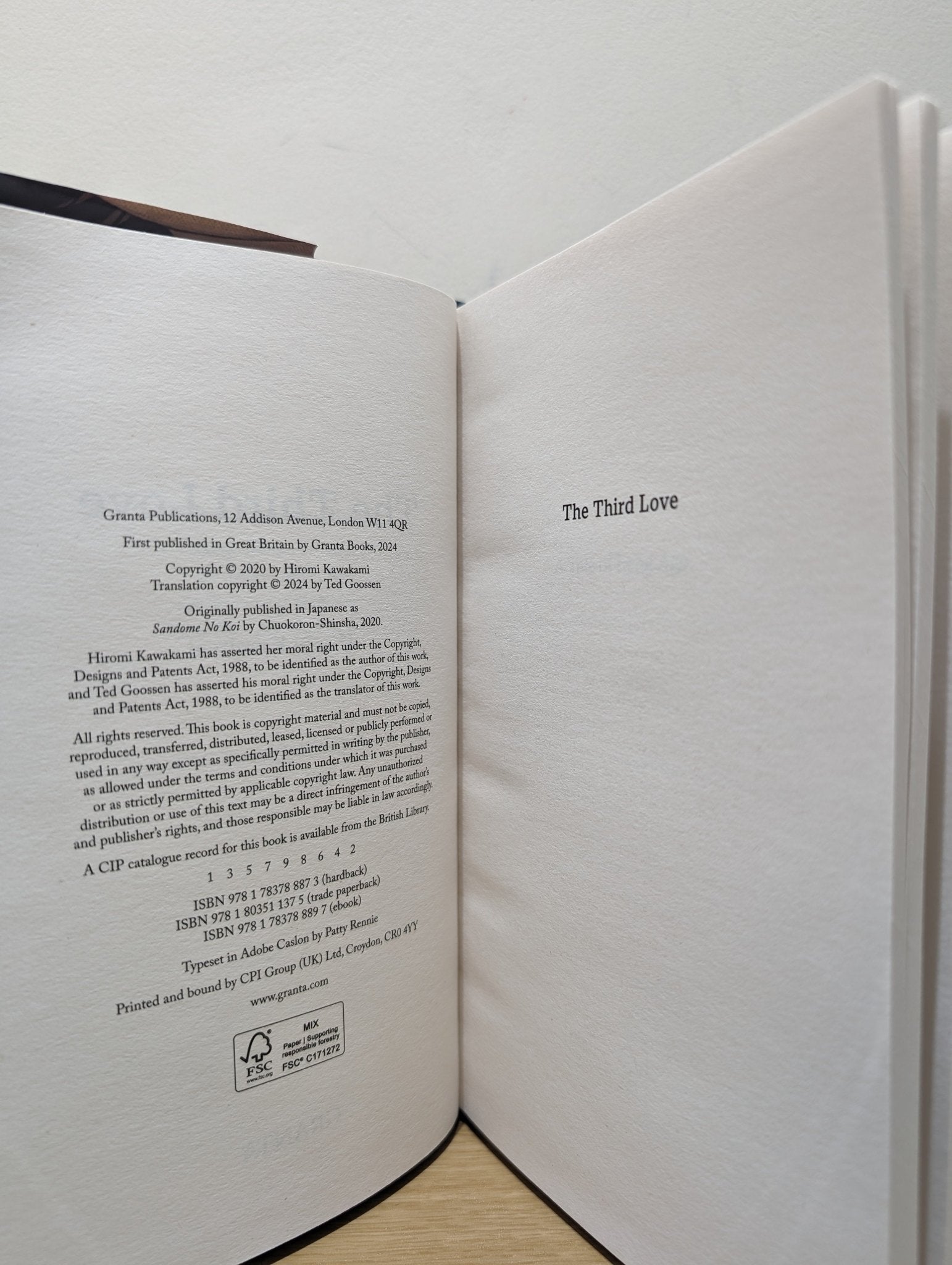 The Third Love by Hiromi Kawakami (First Edition) - Fialta Books