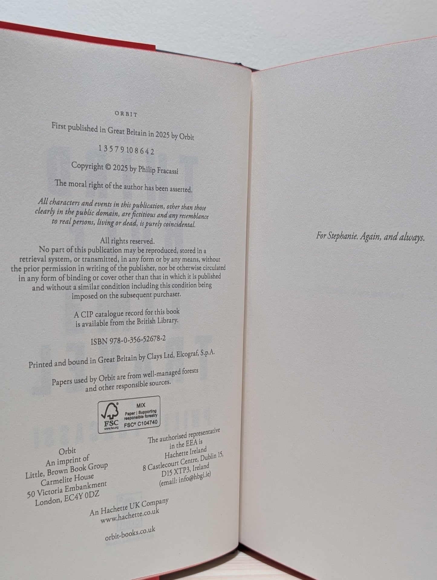 The Third Rule of Time Travel by Philip Fracassi (Signed First Edition with sprayed edges) - Fialta Books