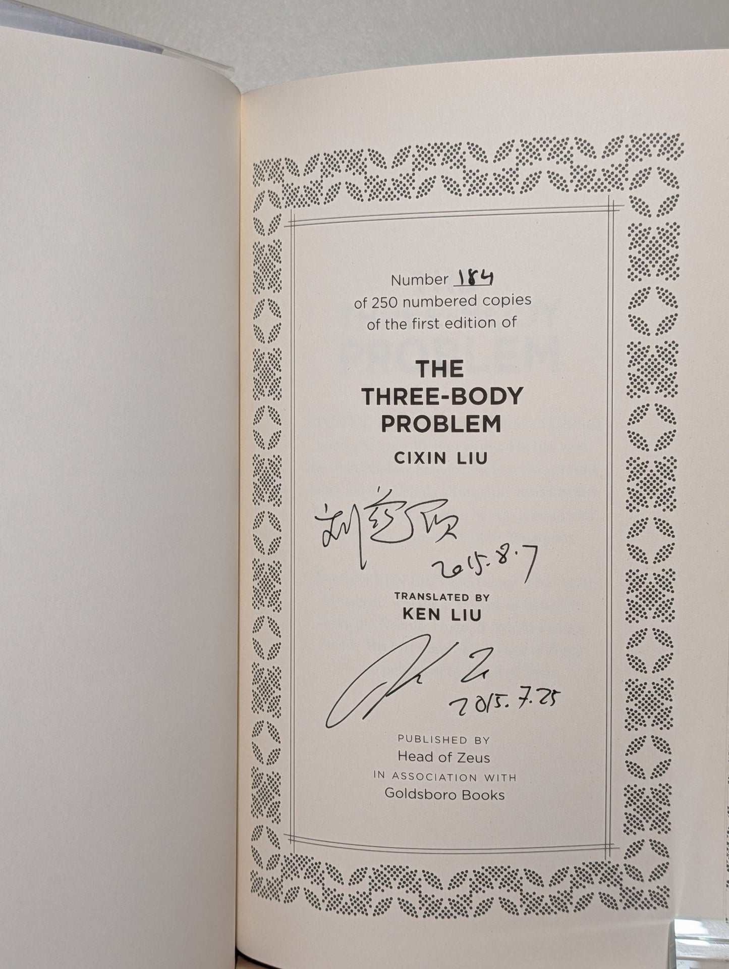 The Three - Body Problem, The Dark Forest, Death's End by Cixin Liu (Double Signed First Edition Set) - Fialta Books