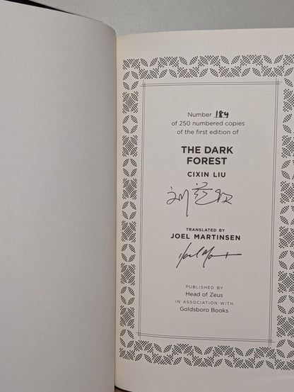 The Three - Body Problem, The Dark Forest, Death's End by Cixin Liu (Double Signed First Edition Set) - Fialta Books