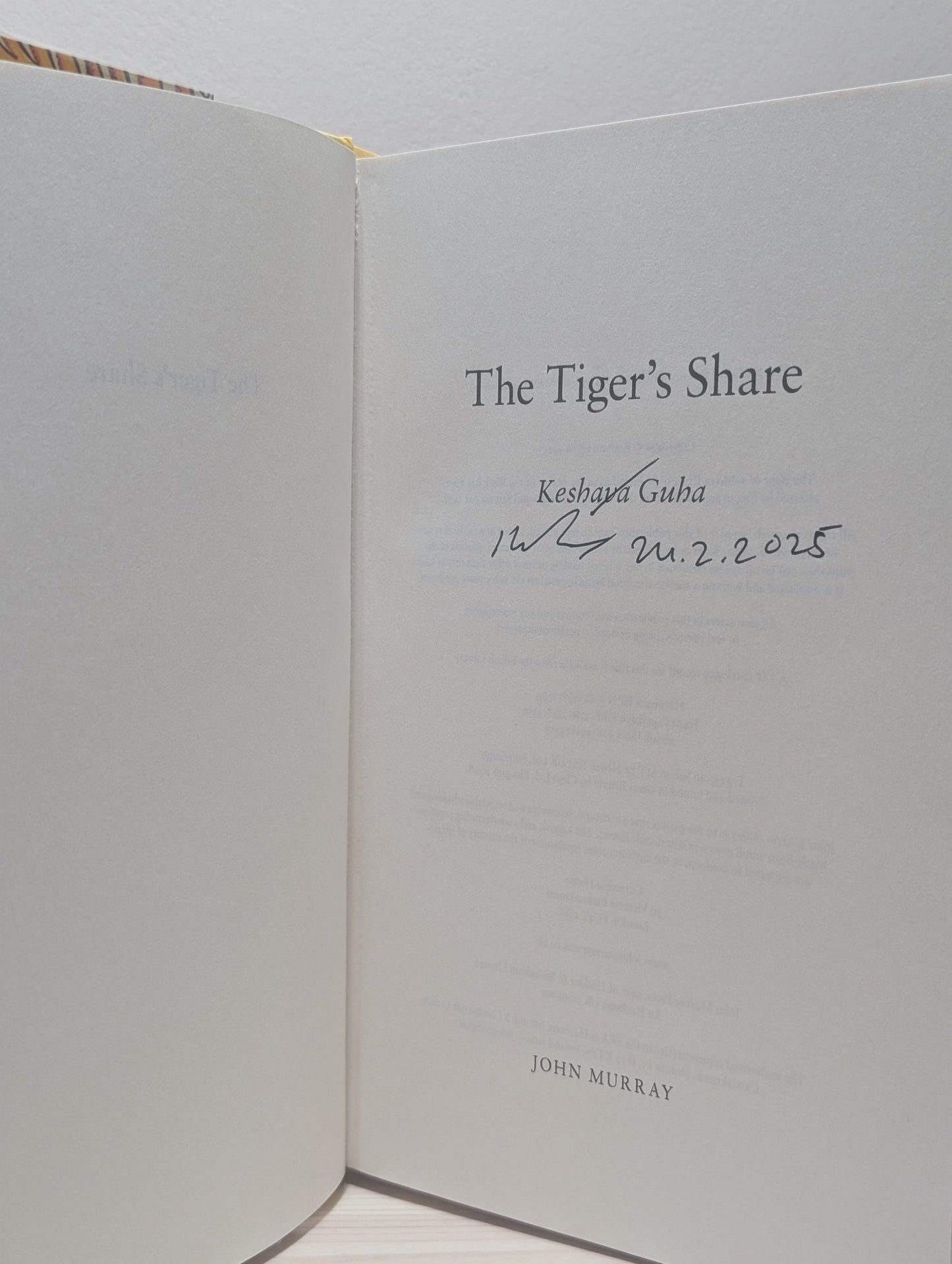 The Tiger's Share by Keshava Guha (Signed First Edition) - Fialta Books