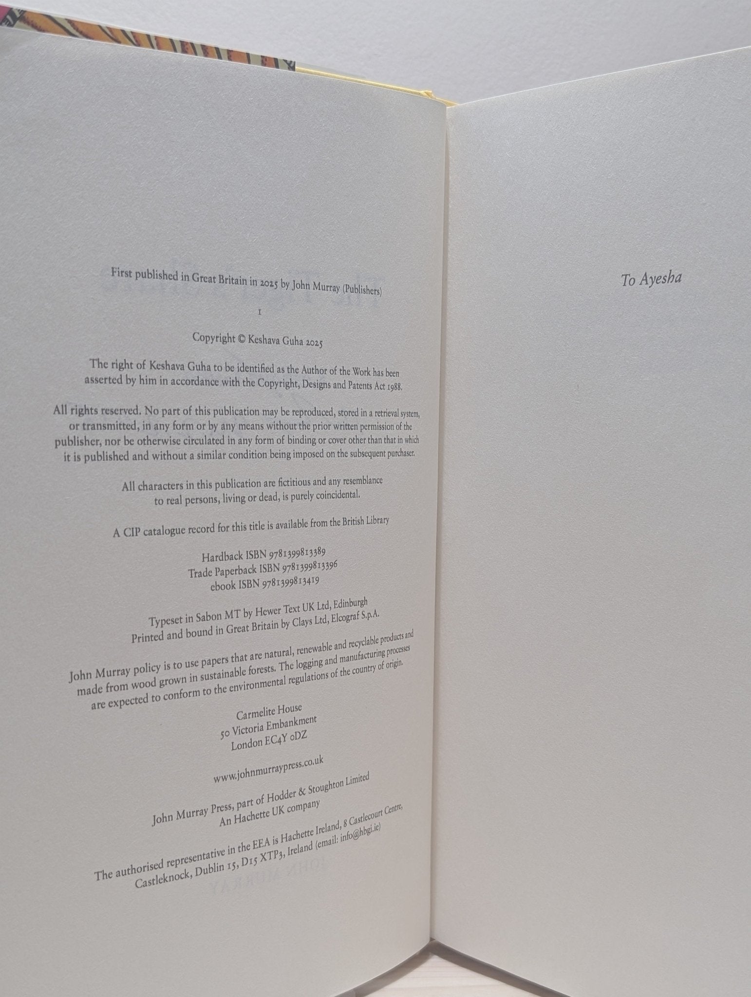 The Tiger's Share by Keshava Guha (Signed First Edition) - Fialta Books