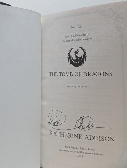 The Tomb of Dragons by Katherine Addison (Signed Special Edition with sprayed edges) - Fialta Books