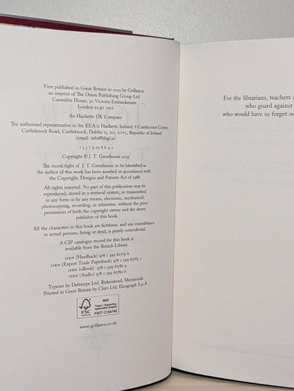 The Tower of the Tyrant by J.T. Greathouse (Signed First Edition with sprayed edges) - Fialta Books