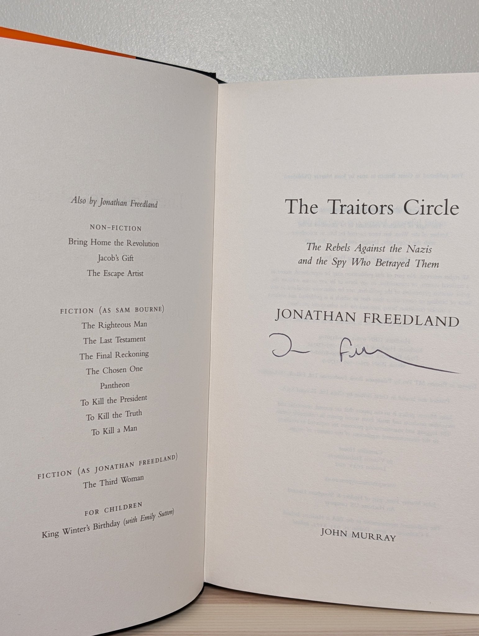 The Traitors Circle by Jonathan Freedland (Signed First Edition) - Fialta Books