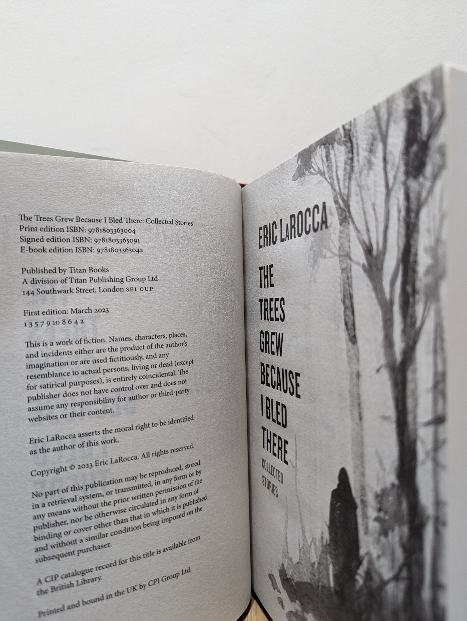 The Trees Grew Because I Bled There: Collected Stories by Eric LaRocca (Signed First Edition) - Fialta Books