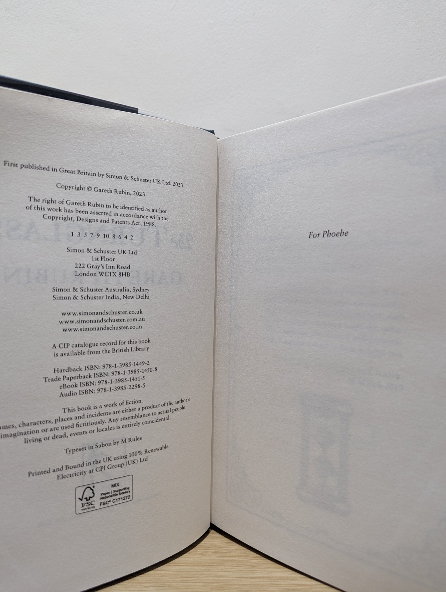 The Turnglass by Gareth Rubin (Signed Numbered First Edition with sprayed edges) - Fialta Books