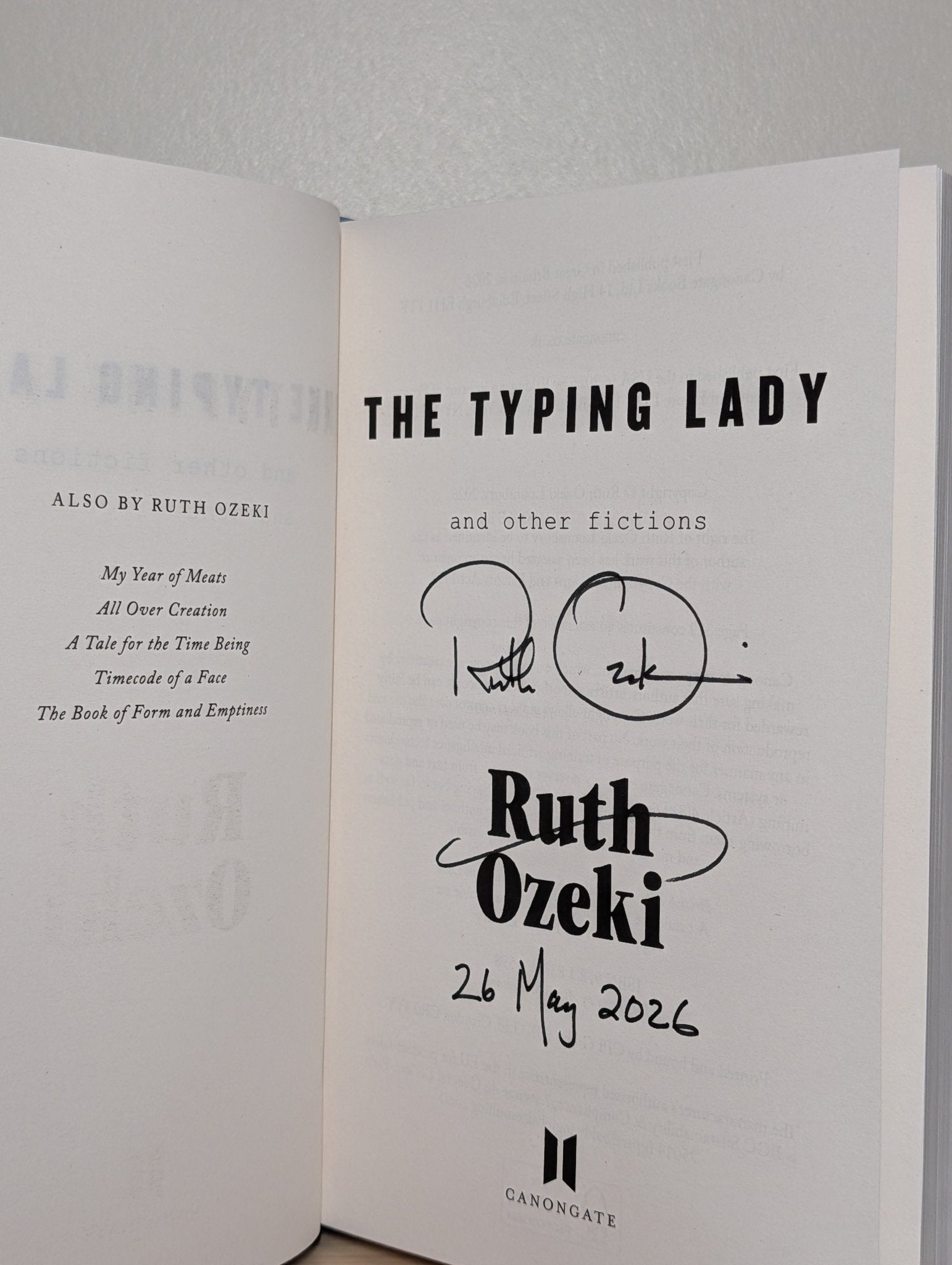 The Typing Lady and other fictions by Ruth Ozeki (Signed Dated First Edition) - Fialta Books