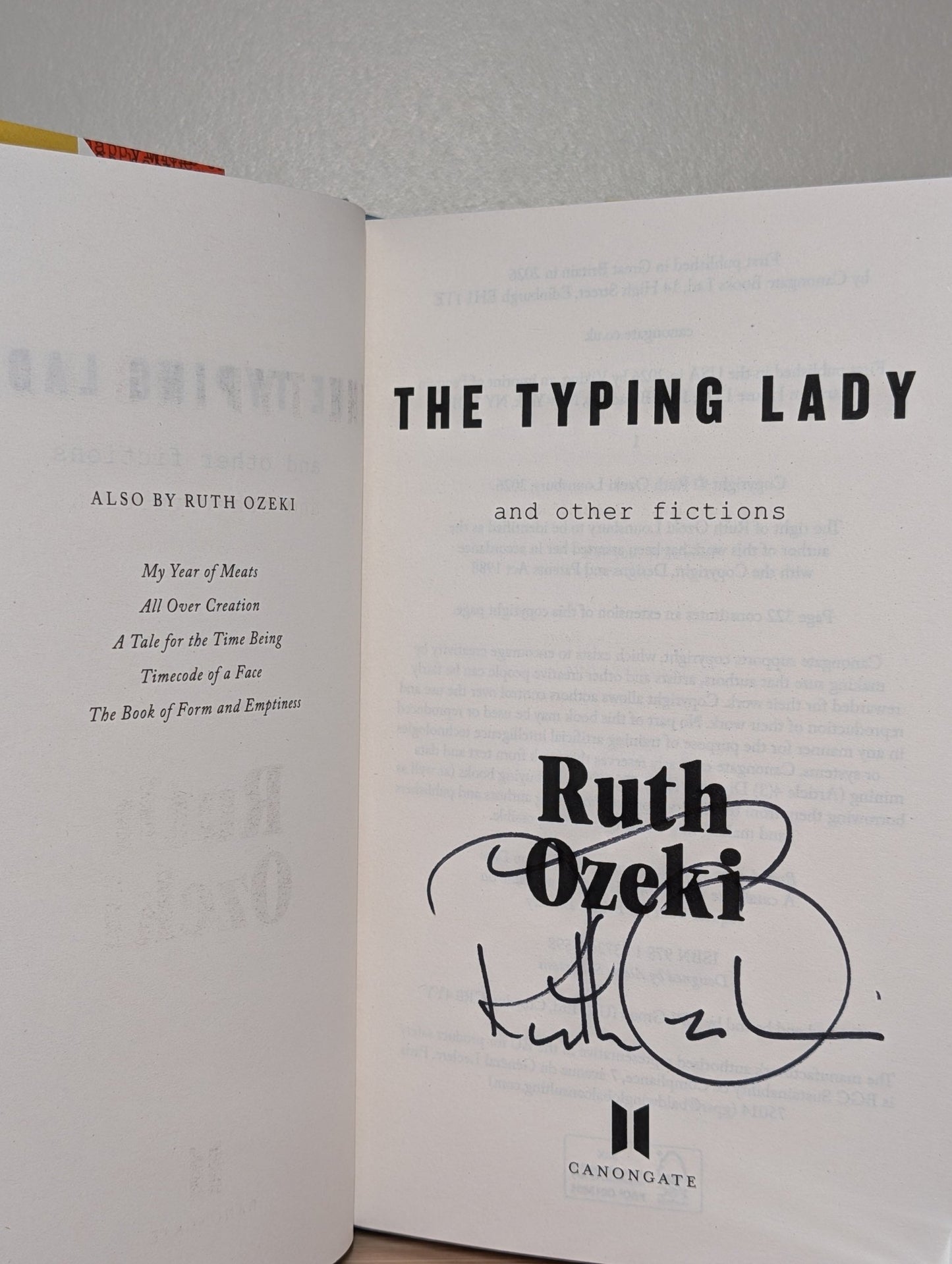 The Typing Lady and other fictions by Ruth Ozeki (Signed First Edition) - Fialta Books