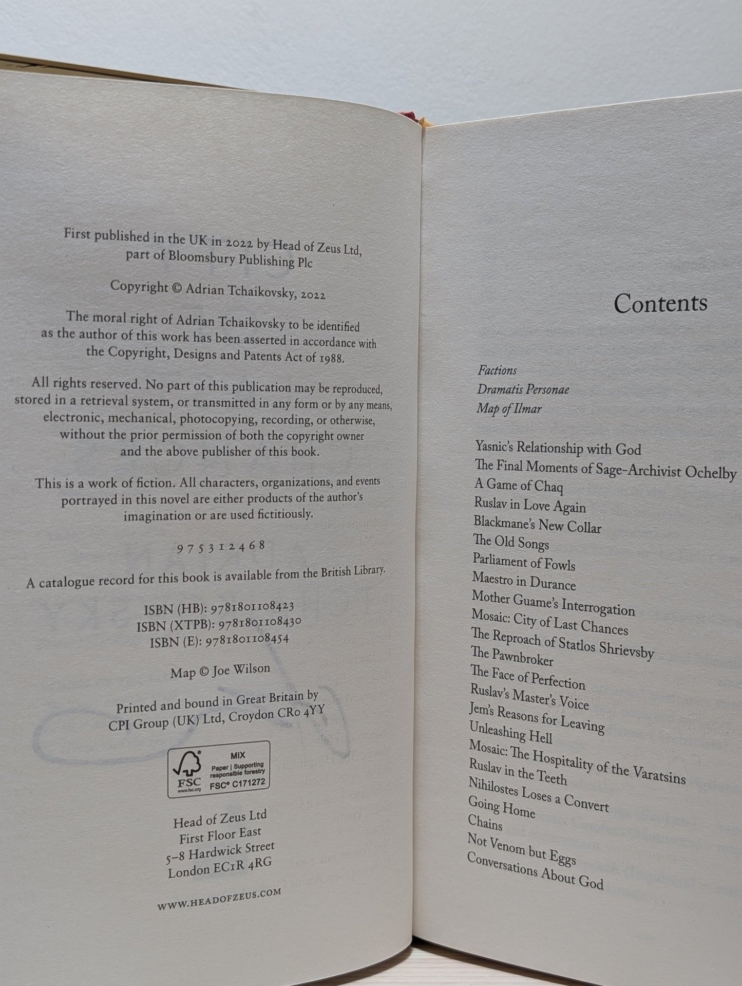 The Tyrant Philosophers 1 - 3: City of Last Chances; House of Open Wounds; Days of Shattered Faith by Adrian Tchaikovsky (Signed First Edition Set) - Fialta Books