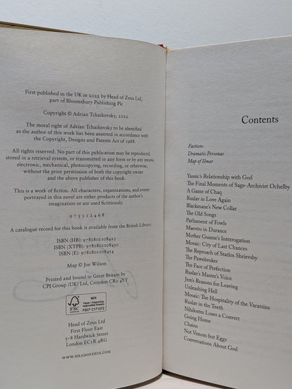 The Tyrant Philosophers 1 - 3: City of Last Chances; House of Open Wounds; Days of Shattered Faith by Adrian Tchaikovsky (Signed First Edition Set) - Fialta Books